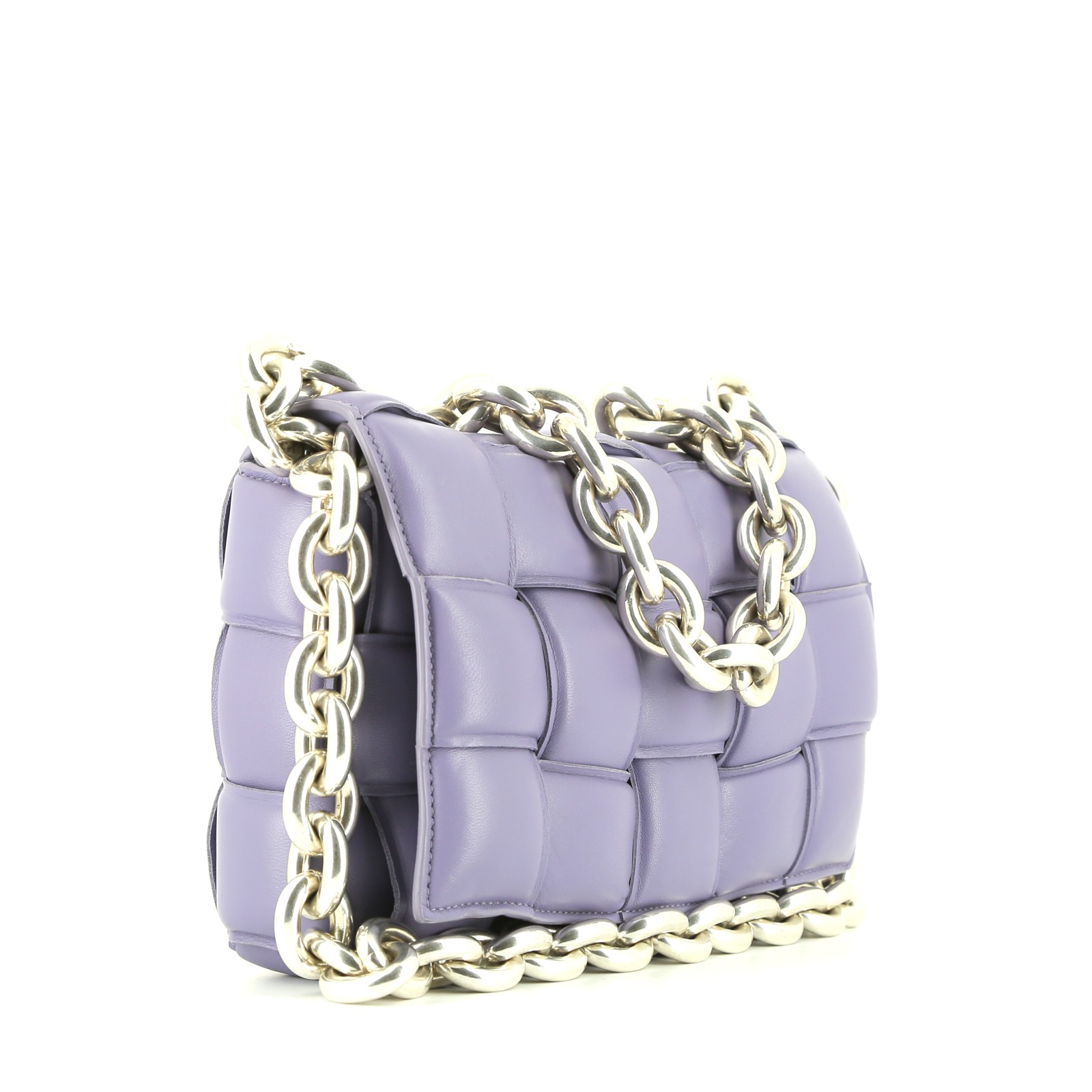 Bottega Veneta Chain Cassette handbag  in purple intrecciato leather