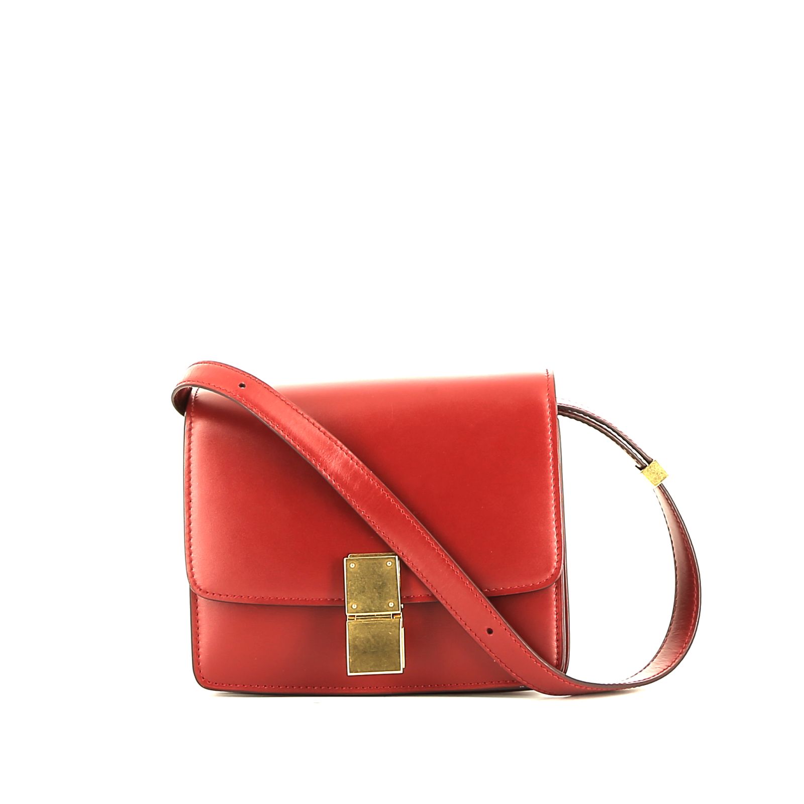 Classic Box Shoulder Bag In Red Box Leather