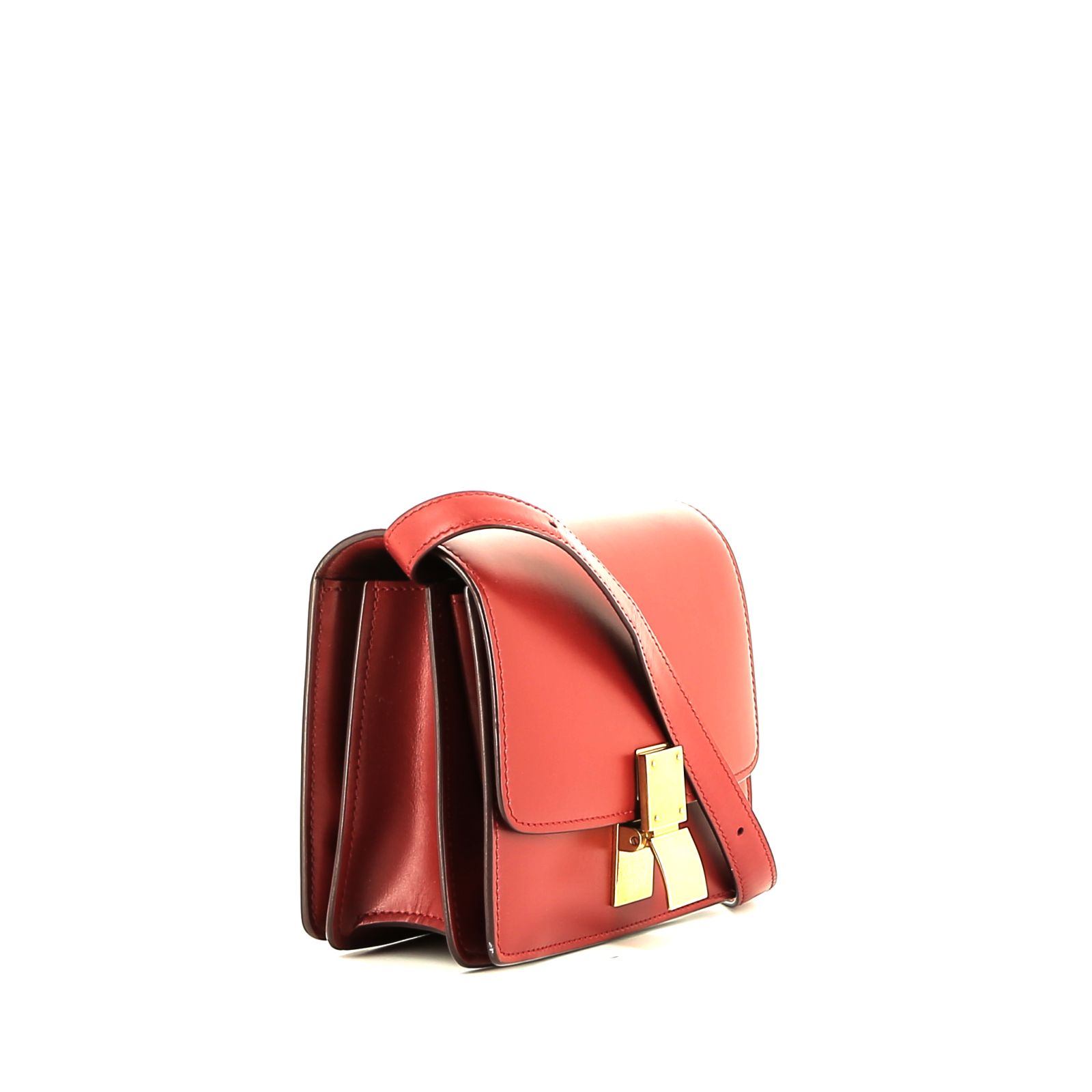 Celine  Classic Box mini  shoulder bag  in red box leather