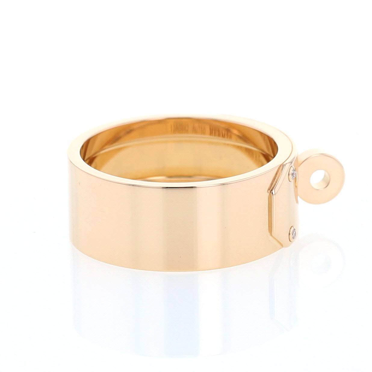 Hermès Kelly medium model ring in pink gold and diamonds