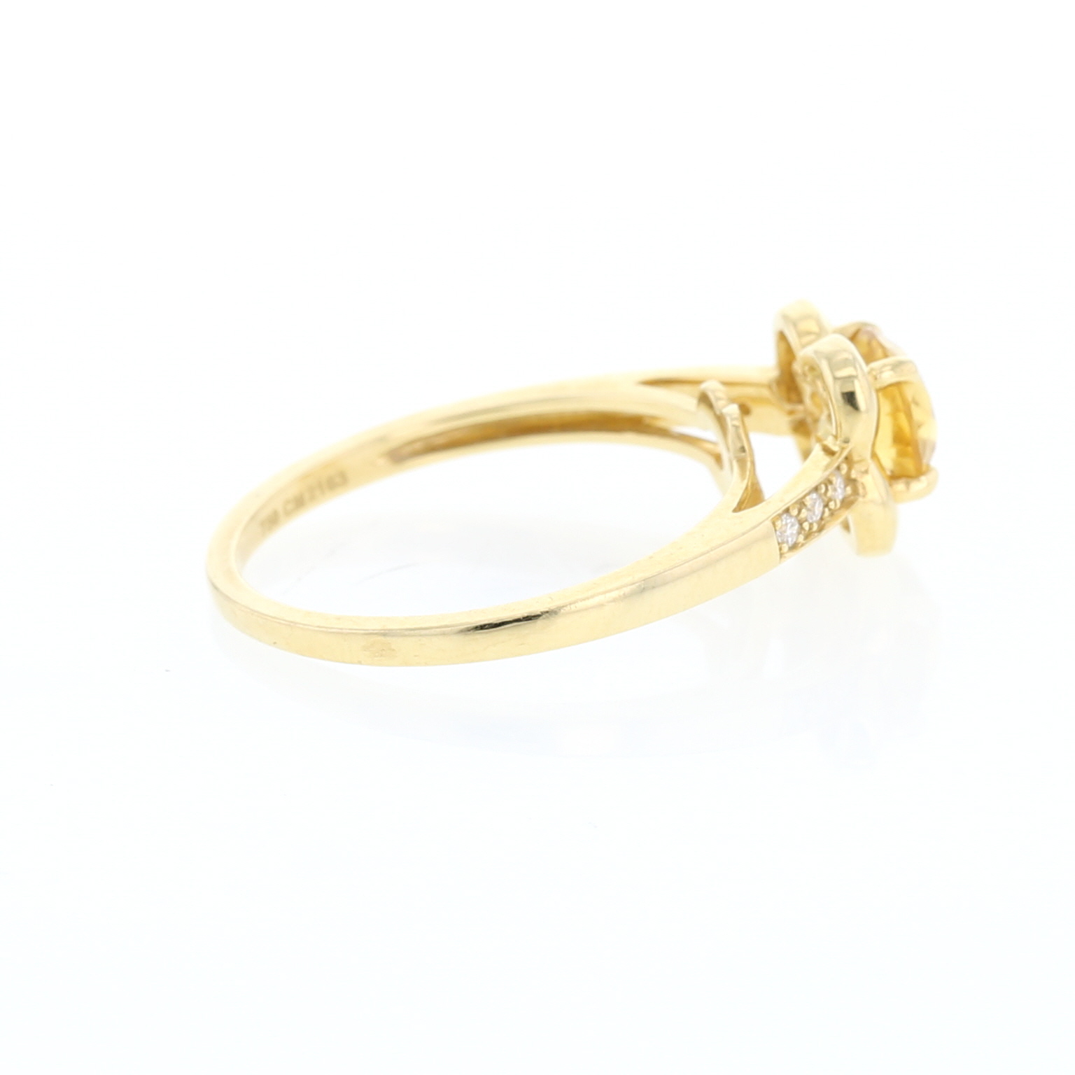 Anello Mauboussin Désirez Amour in oro giallo, quarzo citrino e diamanti