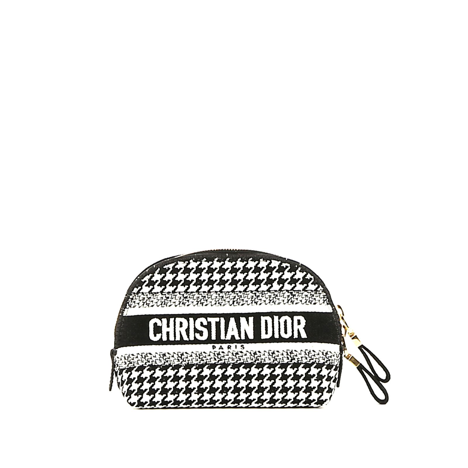 Pochette Dior en toile  bicolore pied de poule noire et blanche - 360