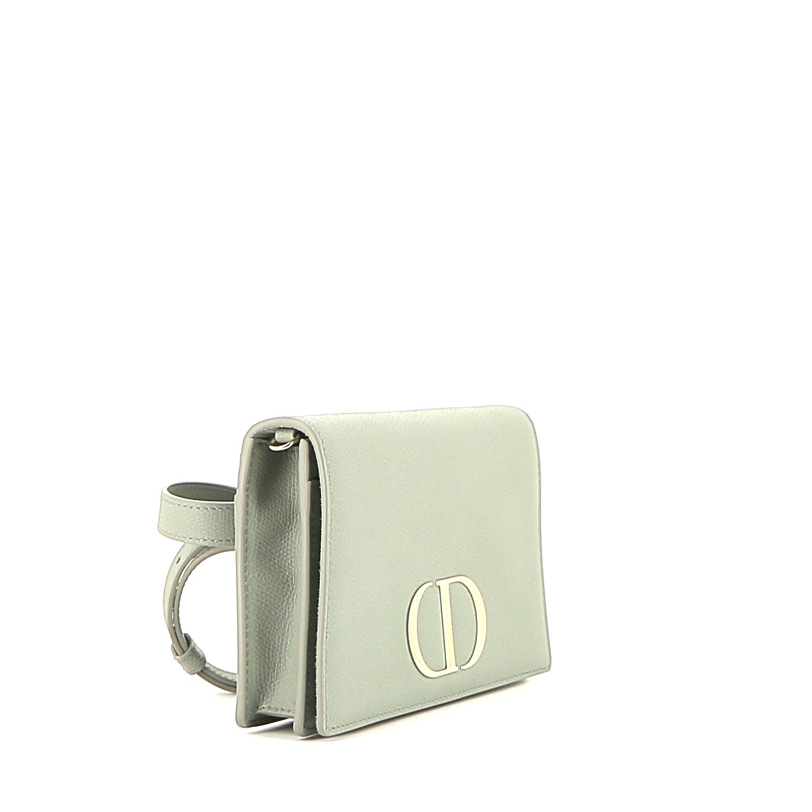 Pochette Dior  30 Montaigne en cuir grainé gris
