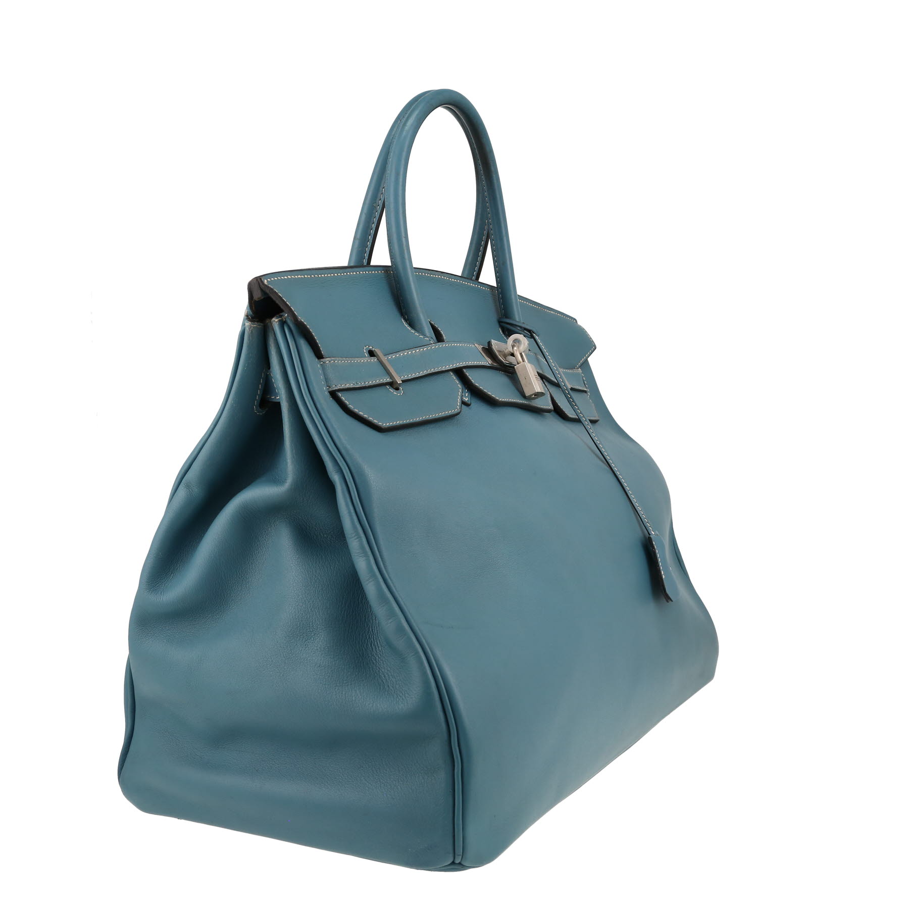 Borsa Hermès  Birkin 40 cm in pelle Swift blu