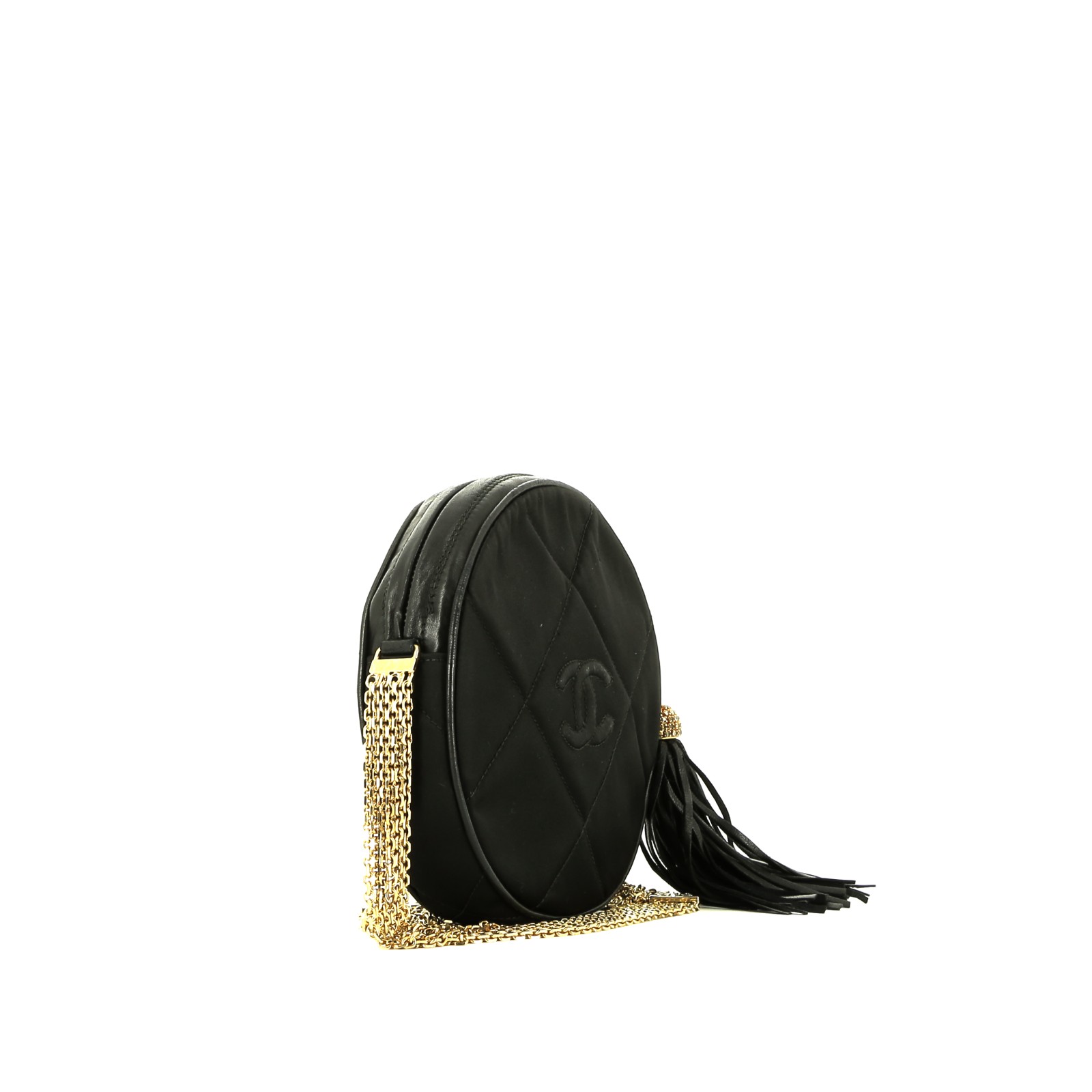 Sac à main Chanel  Vintage en satin noir