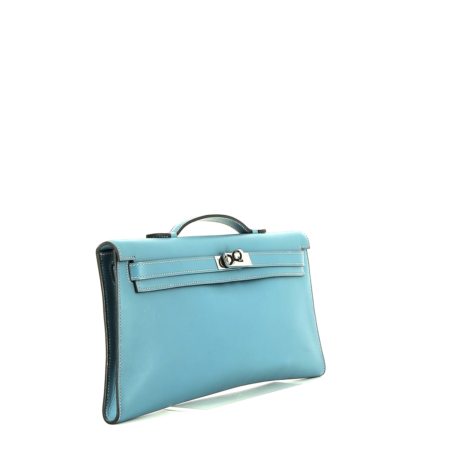 Hermès  Kelly Cut pouch  in blue leather