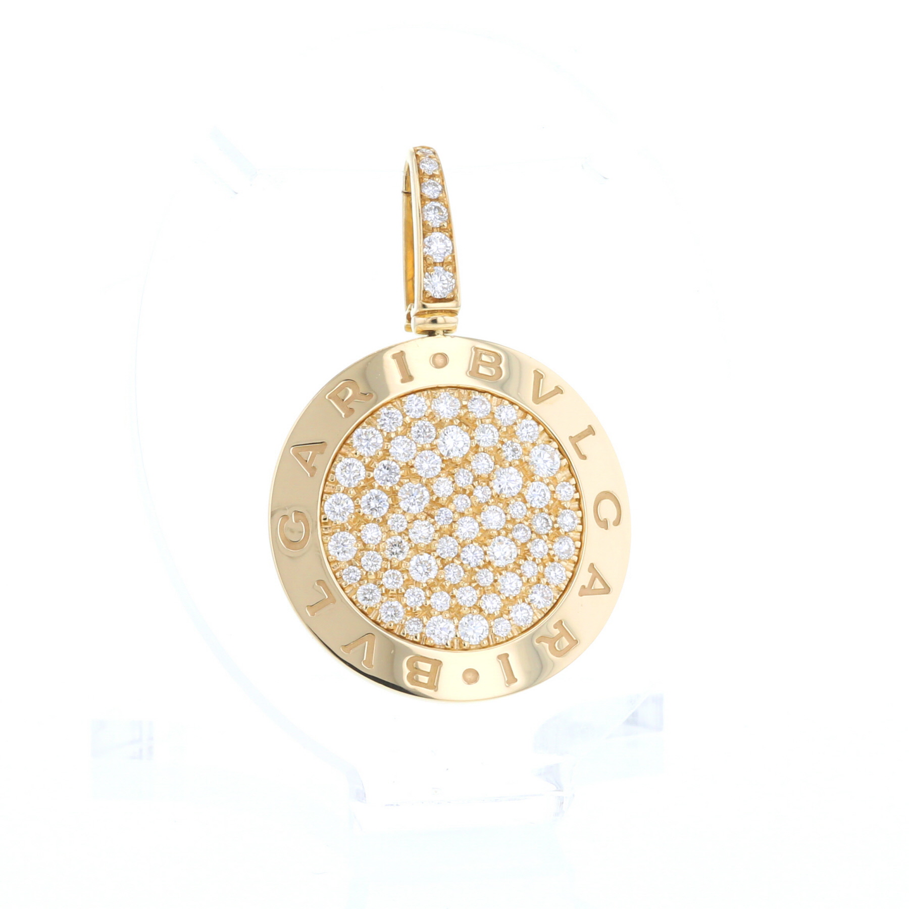 Bulgari Bulgari Bulgari large model pendant in yellow gold and diamonds
