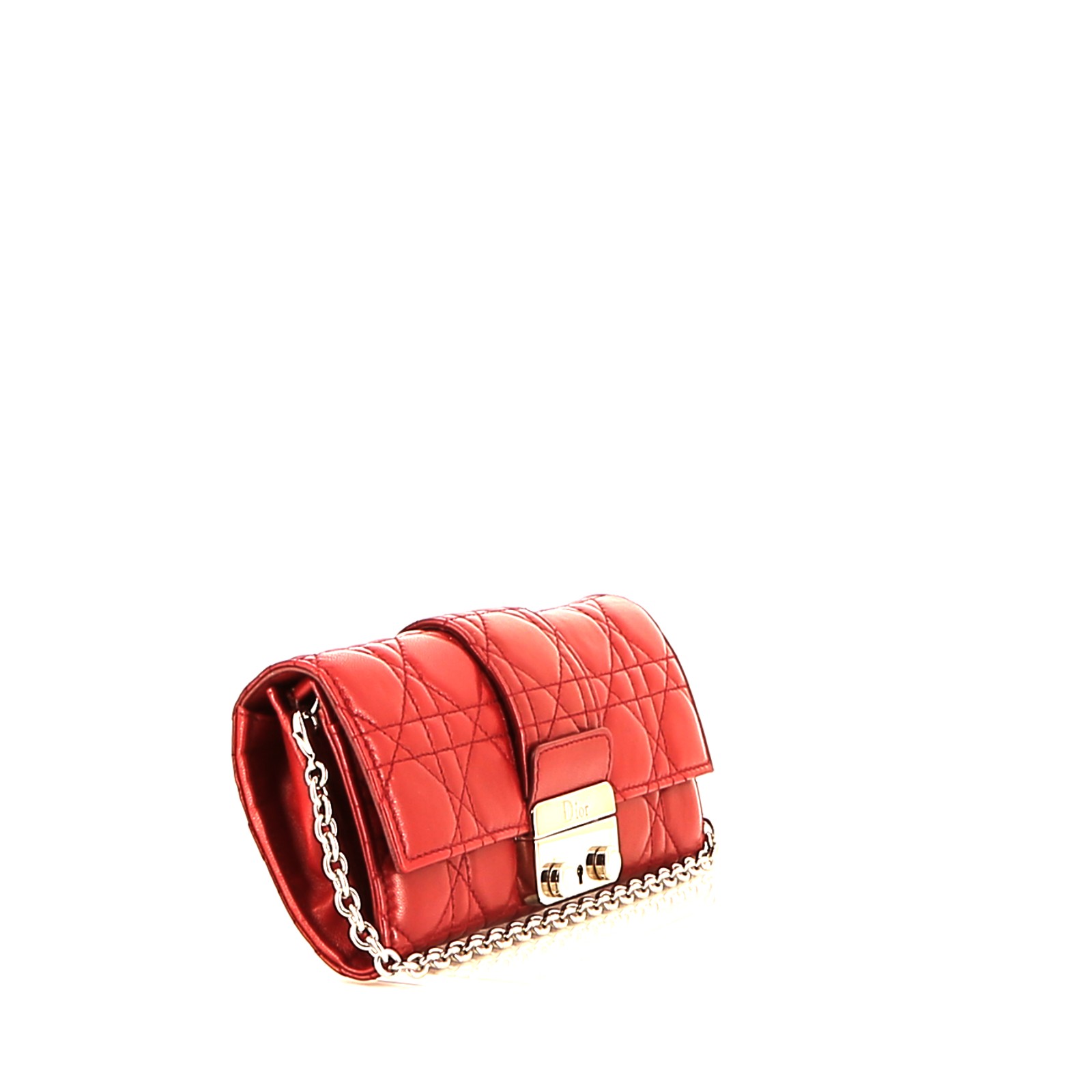 Dior  Miss Dior Promenade pouch  in red leather cannage