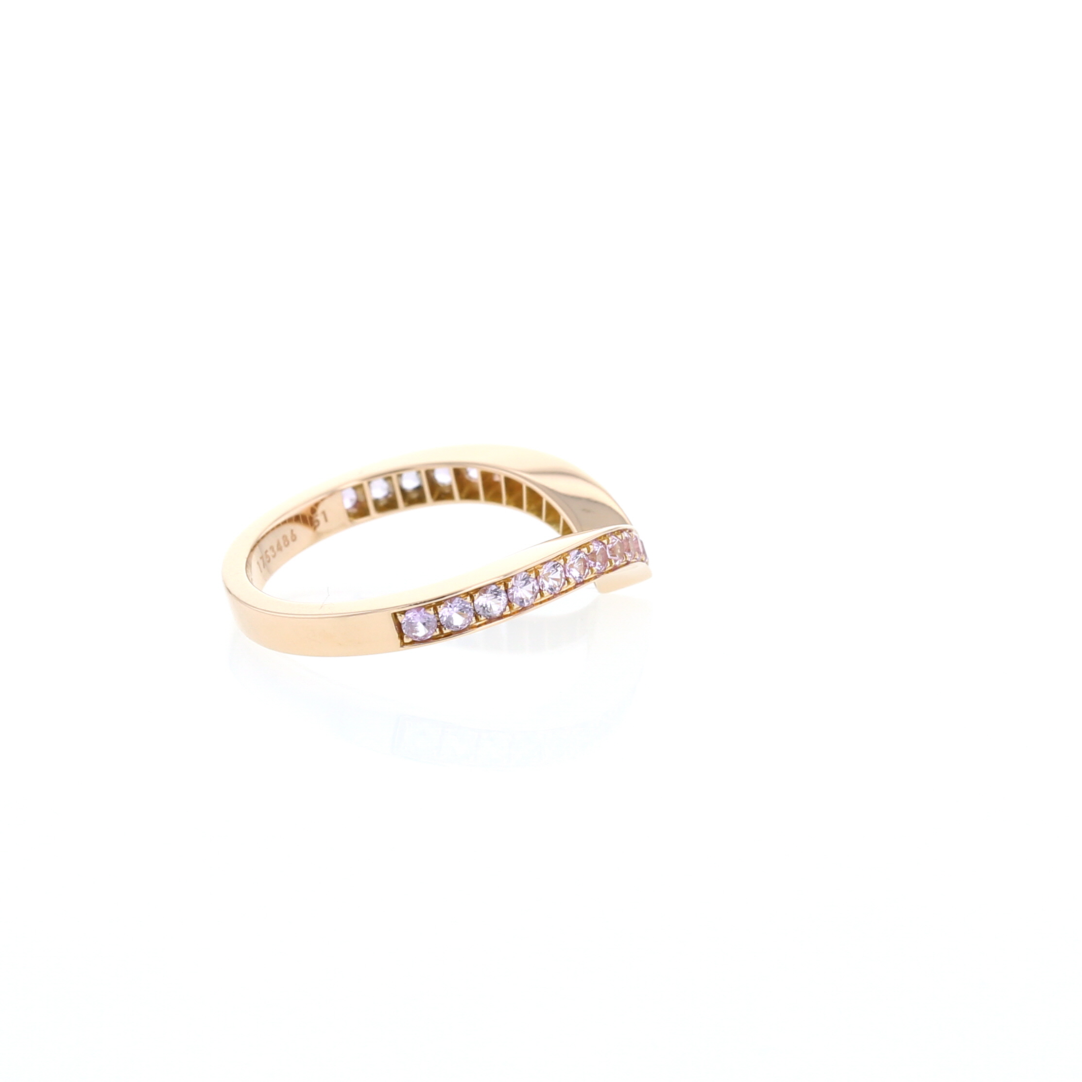 Bague Chaumet Joséphine Aigrette en or rose et saphirs rose