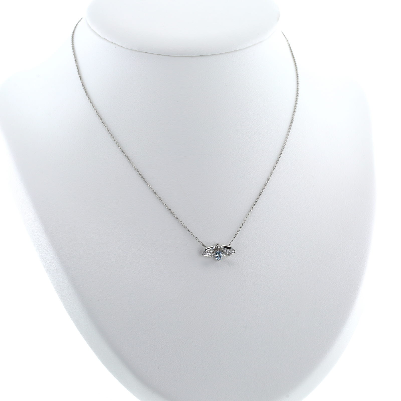 Tiffany 
Co Paper Flowers necklace in platinium, diamonds and aquamarine
