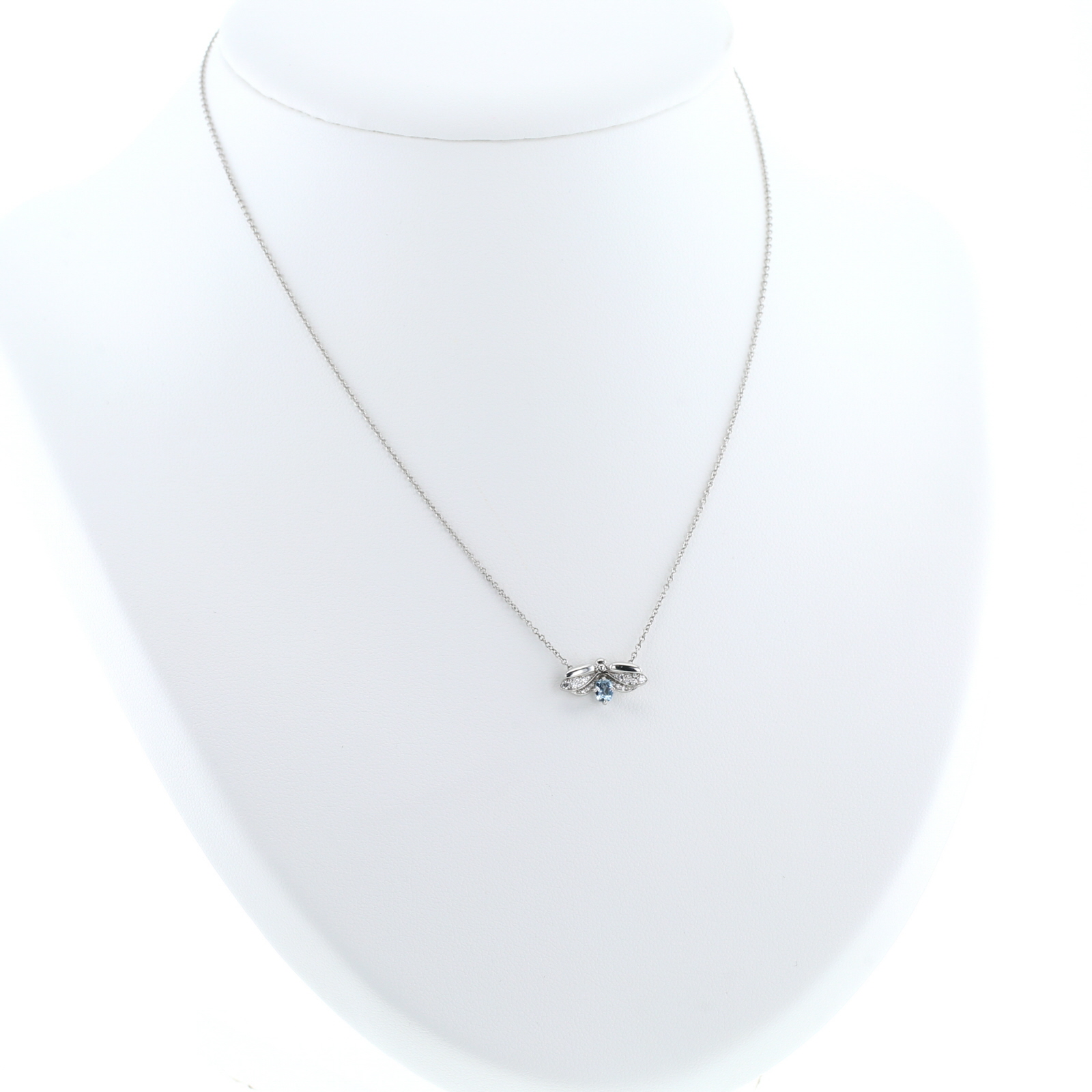 Tiffany 
Co Paper Flowers necklace in platinium, diamonds and aquamarine