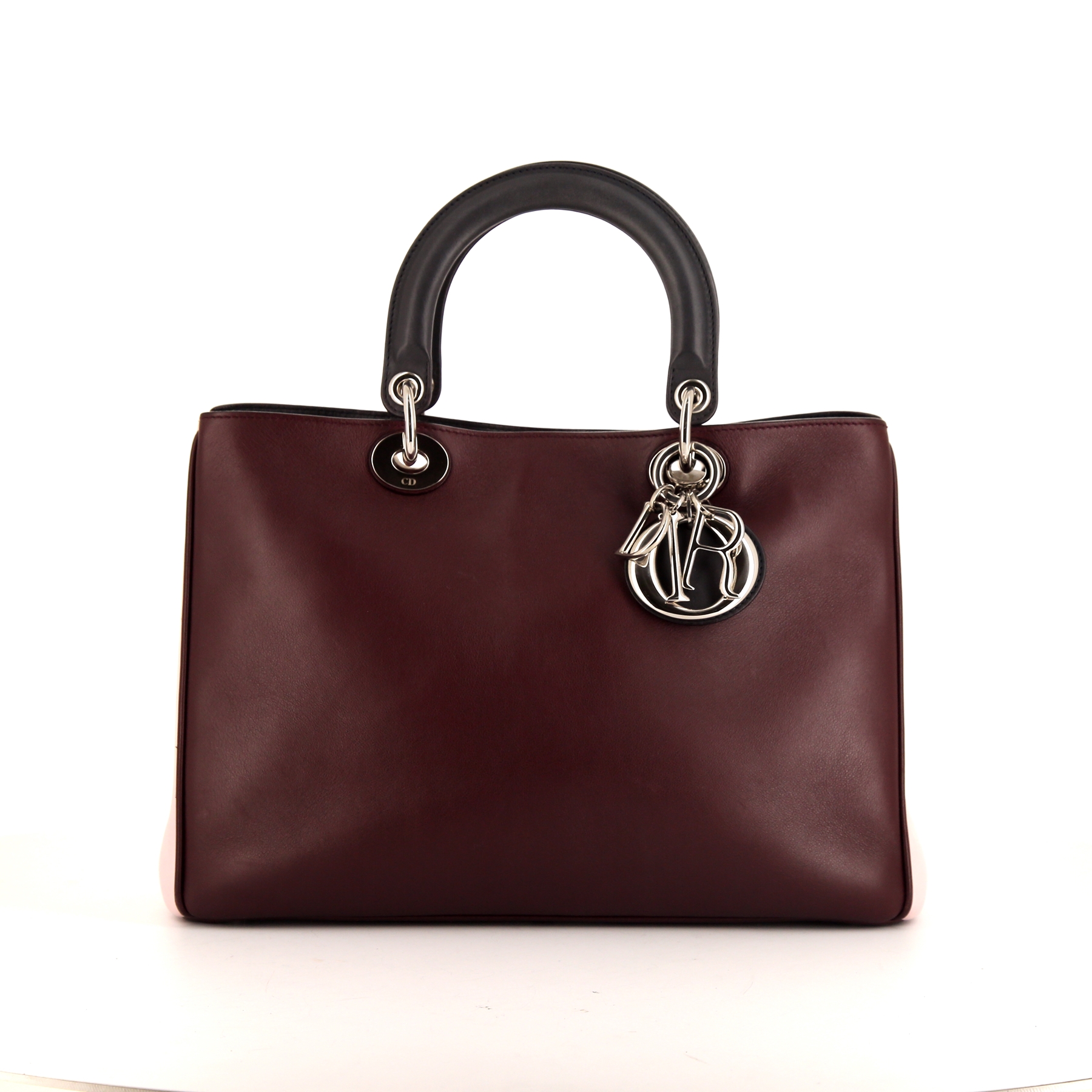 Diorissimo Medium Model Shopping Bag In Burgundy, Pink And Black
