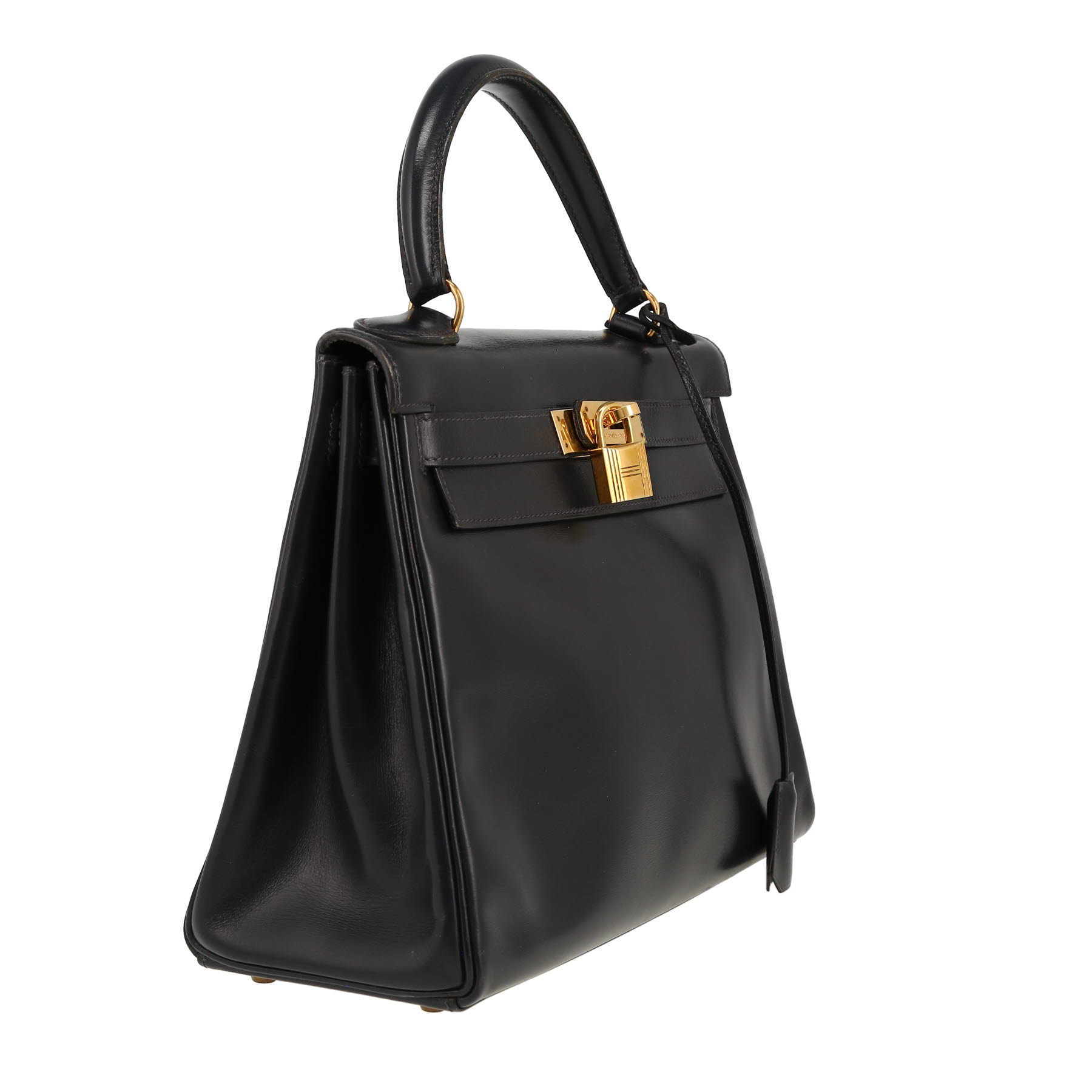 Borsa Hermès  Kelly 28 cm in pelle box blu scuro