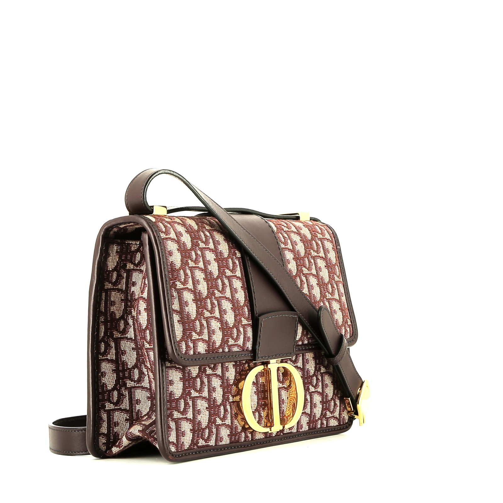 Dior  30 Montaigne handbag  in burgundy monogram canvas Oblique