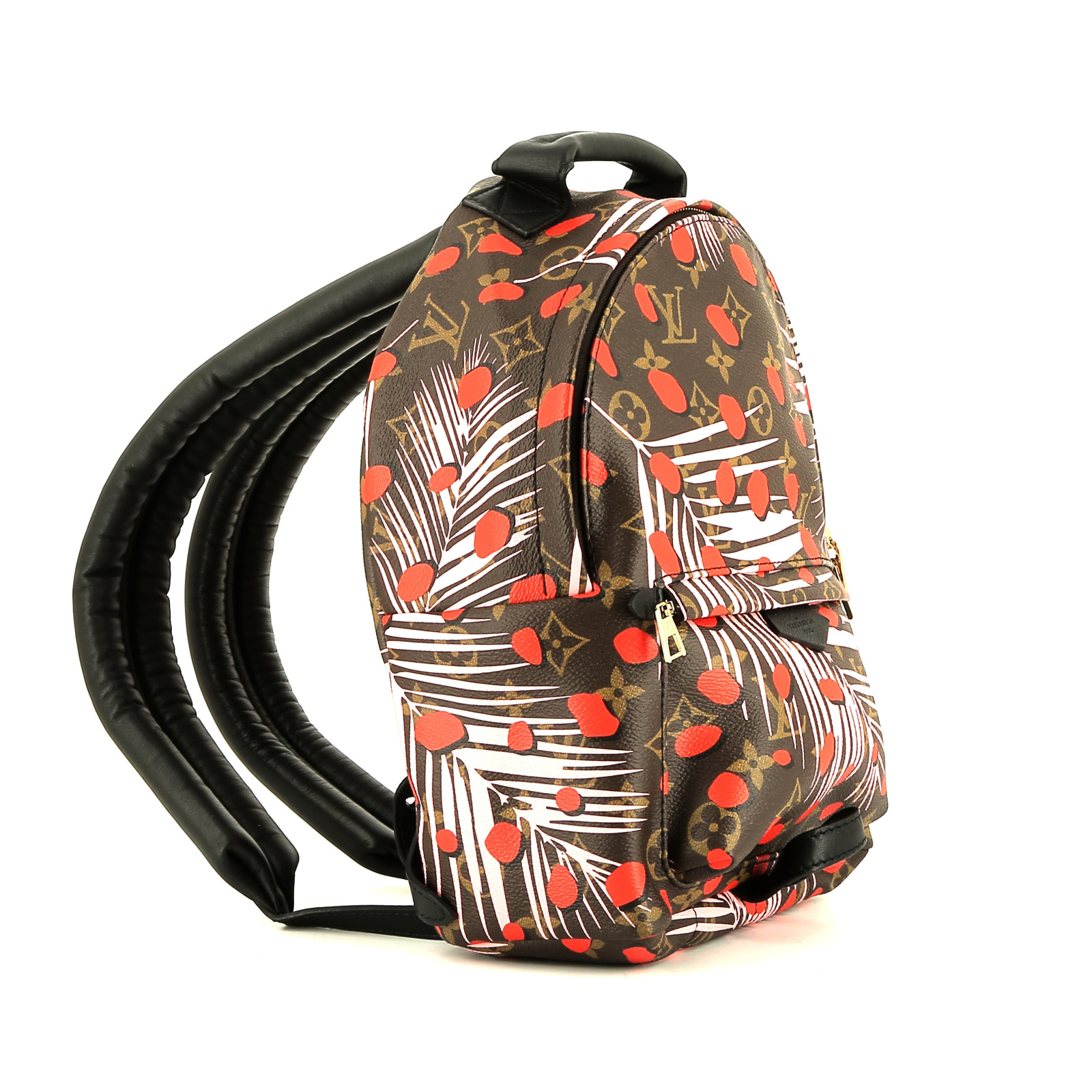 Louis Vuitton Jungle Dots Palm Springs backpack  in brown monogram canvas  and black leather