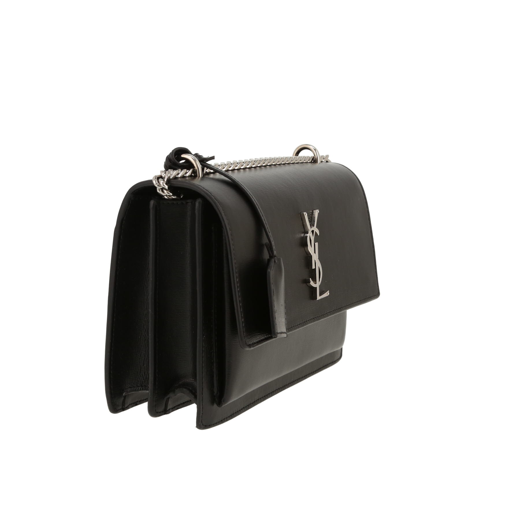 Borsa a tracolla Saint Laurent  Sunset, modello medio,  in pelle nera