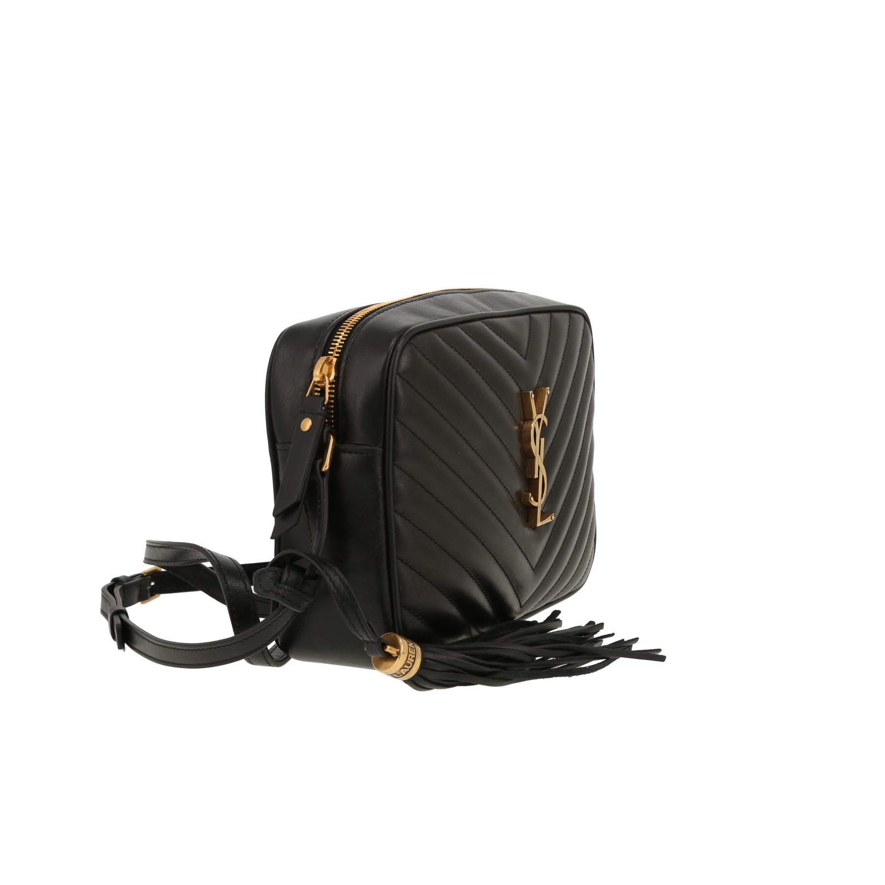 Sac bandoulière Saint Laurent  Lou Sac Caméra en cuir matelassé noir