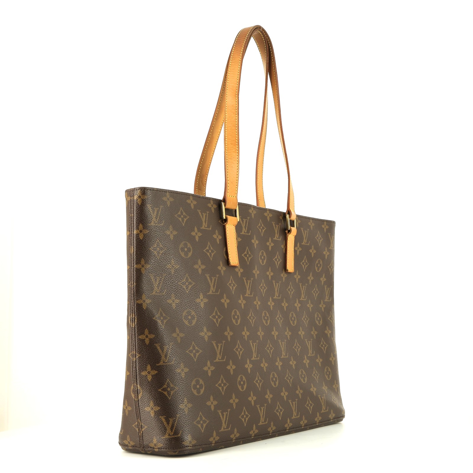 Louis Vuitton  Luco shopping bag  in brown monogram canvas  and natural leather