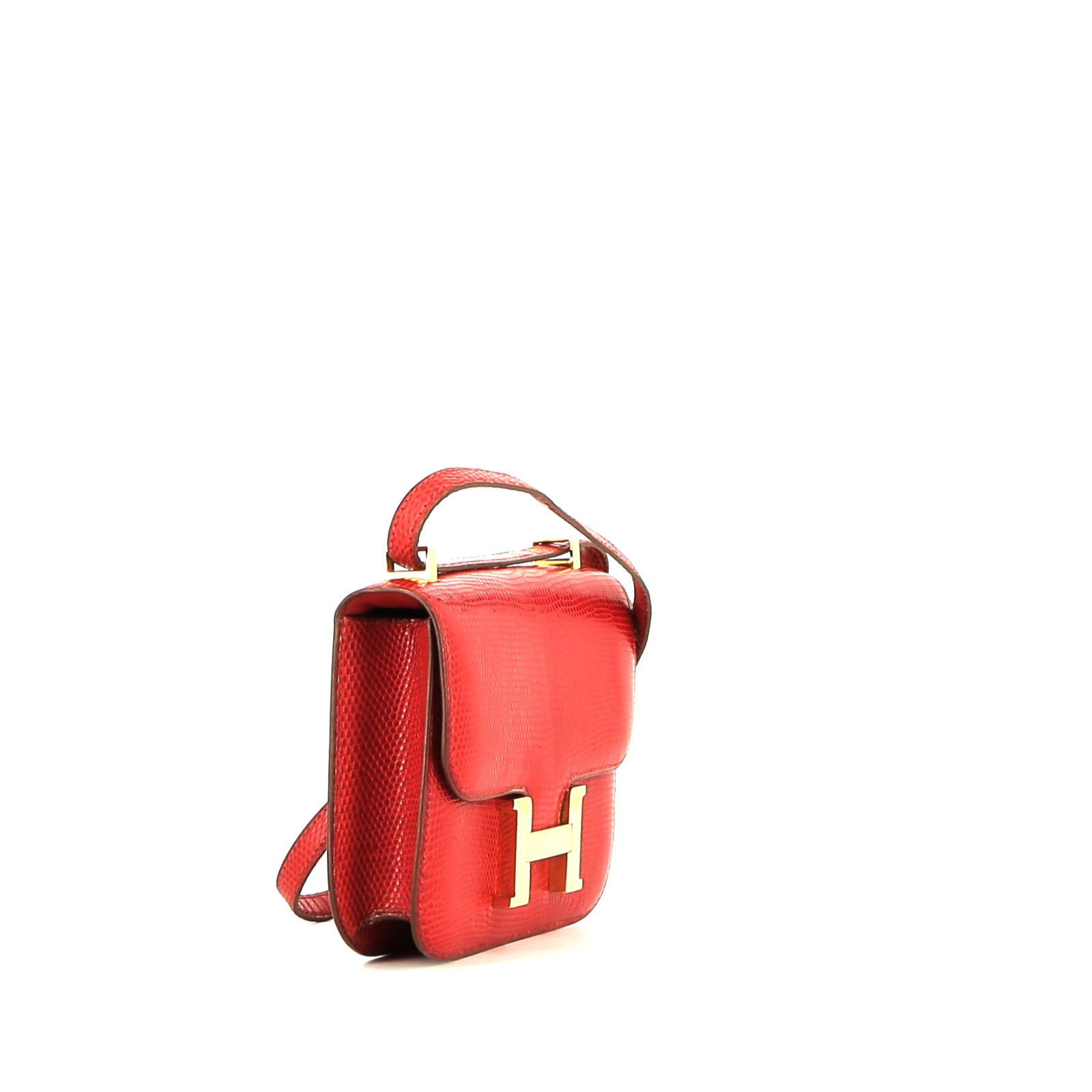 Hermès  Constance mini  shoulder bag  in red lizzard
