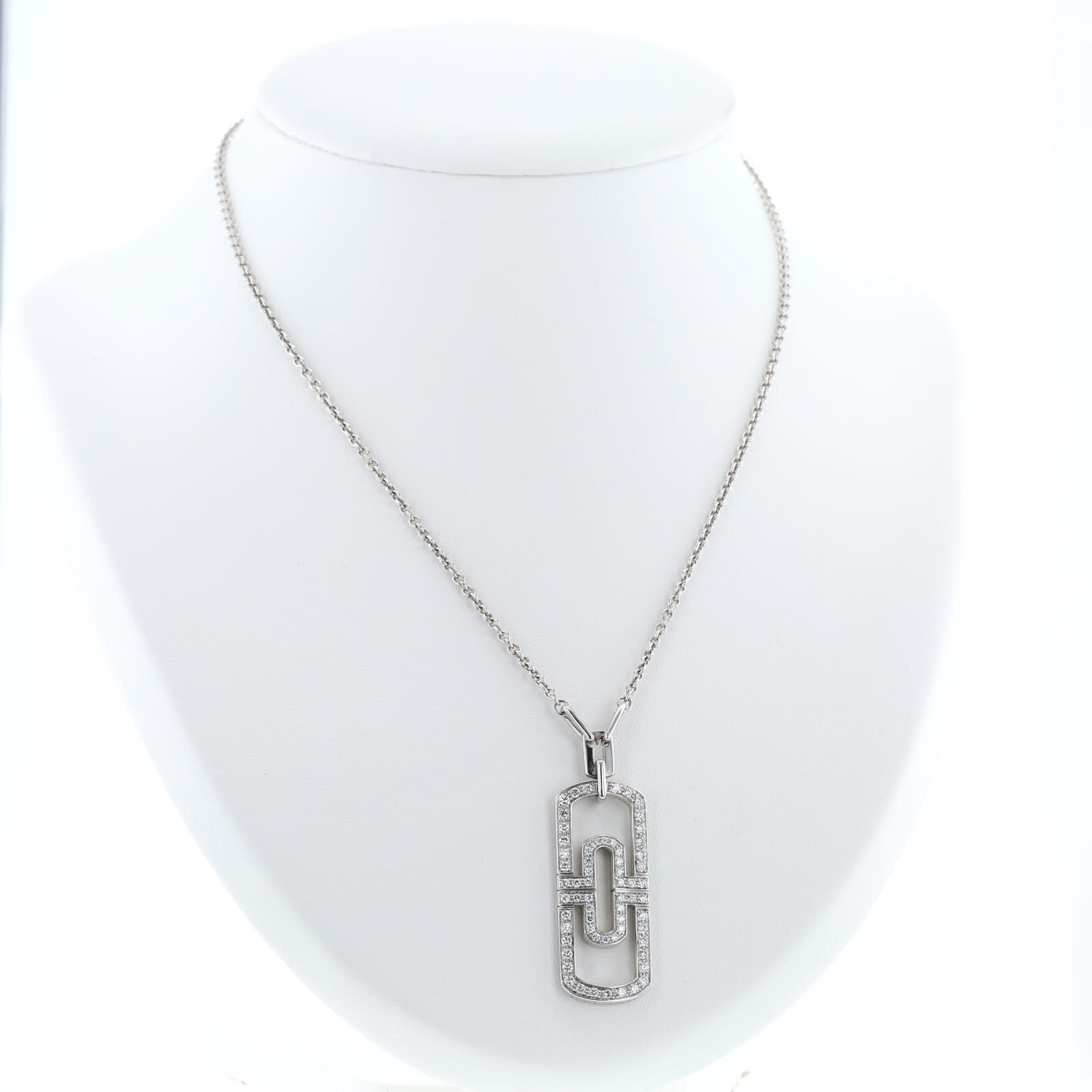 Bulgari Parentesi large model necklace in white gold and diamonds