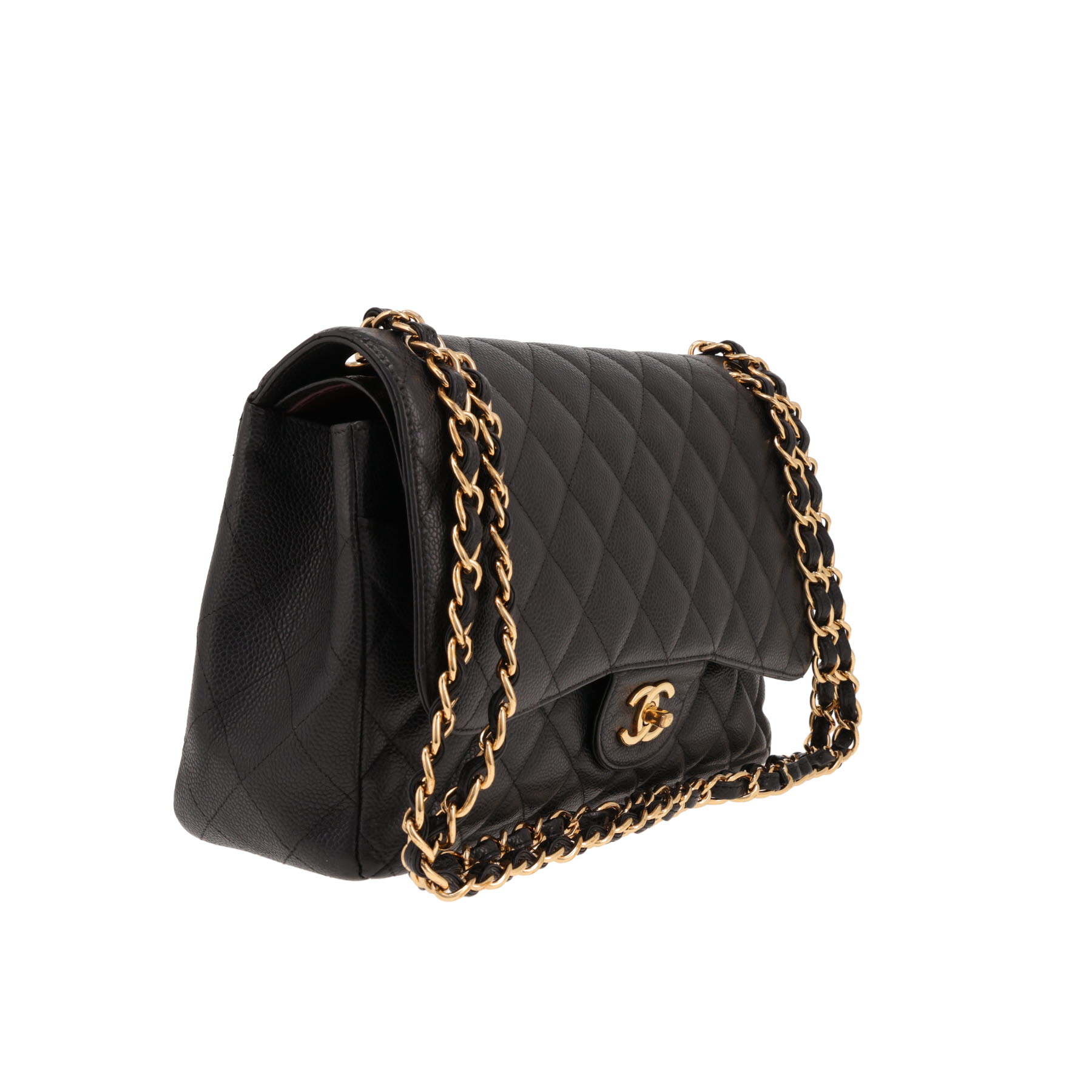 Sac bandoulière Chanel  Timeless Jumbo en cuir grainé matelassé noir