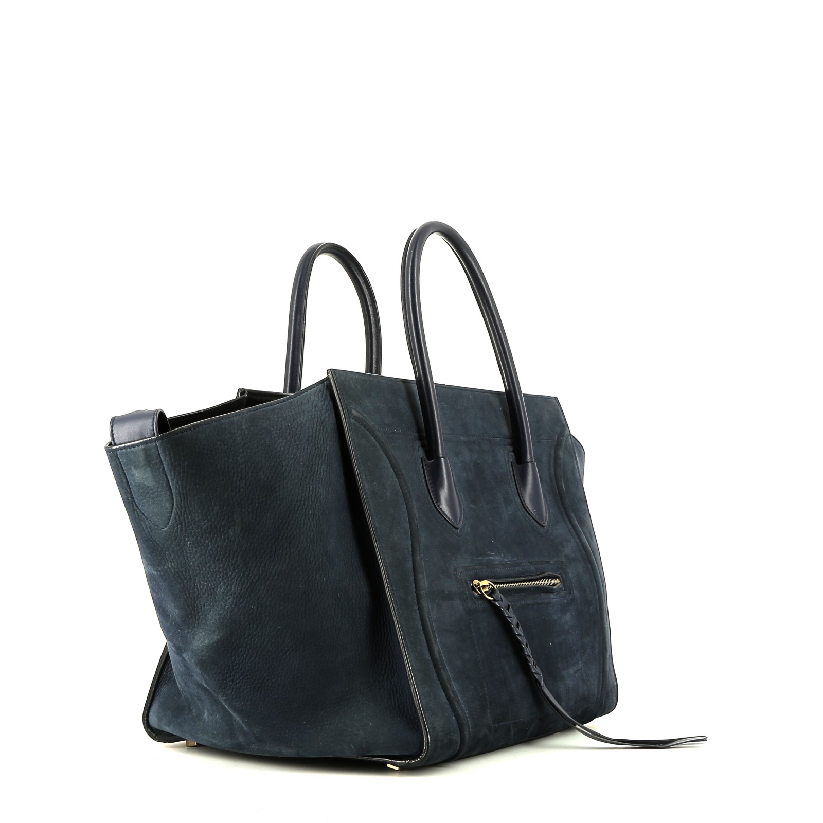 Celine  Phantom shopping bag  suede  and navy blue leather