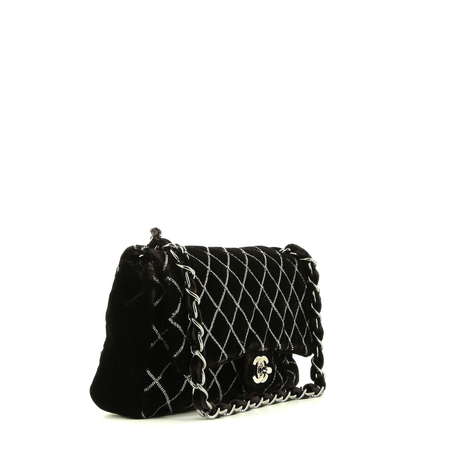 Chanel  Timeless Classic handbag  in brown velvet