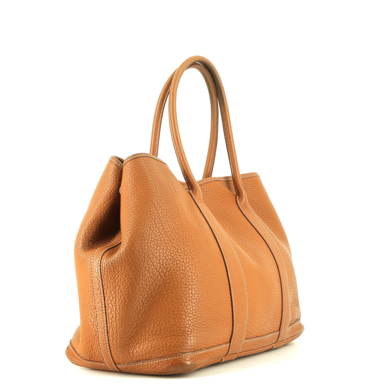 Bolso de mano Hermès  Garden Party en cuero Fjord color oro