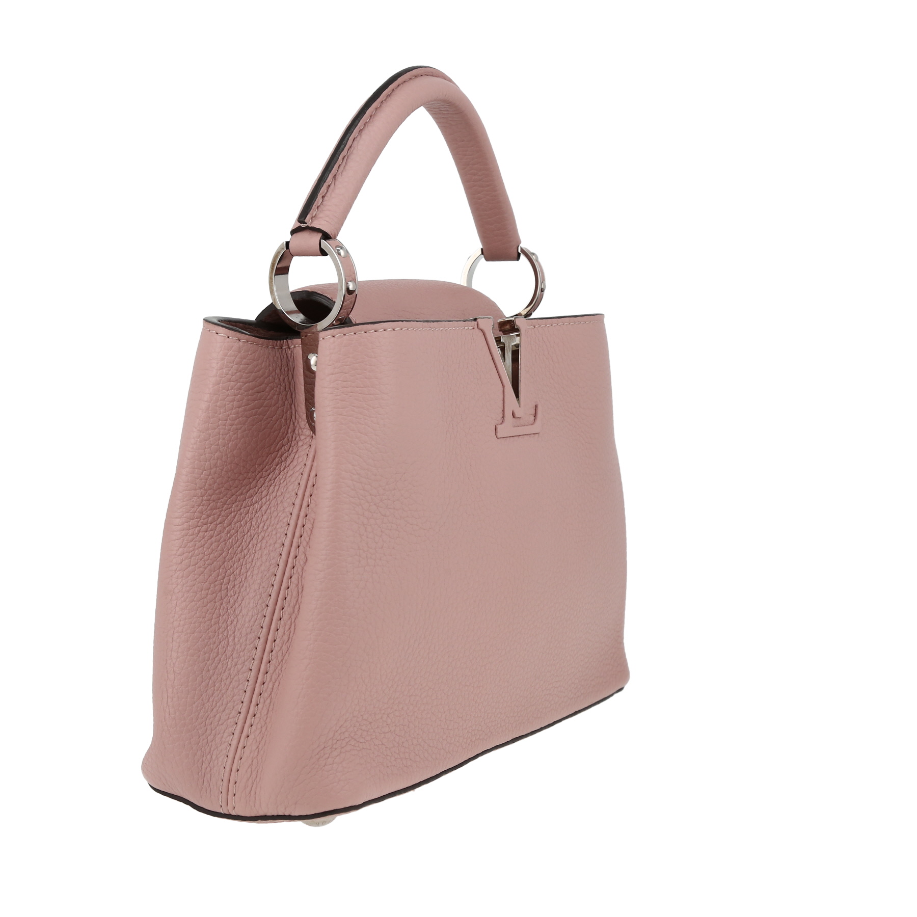 Louis Vuitton  Capucines BB handbag  in pink grained leather