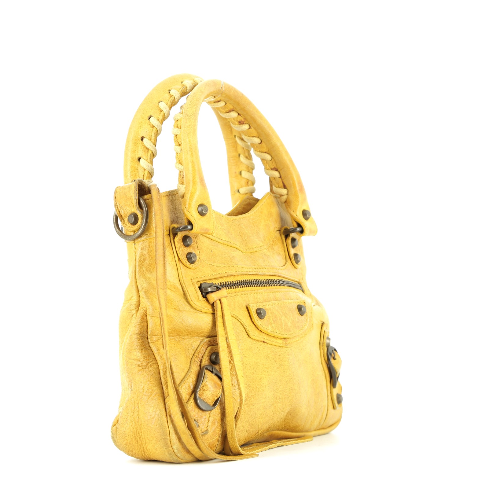 Balenciaga  Neo Classic mini  handbag  in yellow mustard leather
