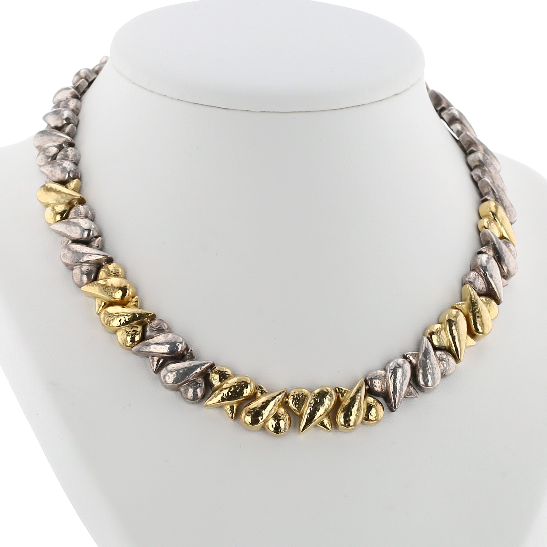 Collier Zolotas  en or jaune 22 carats et argent