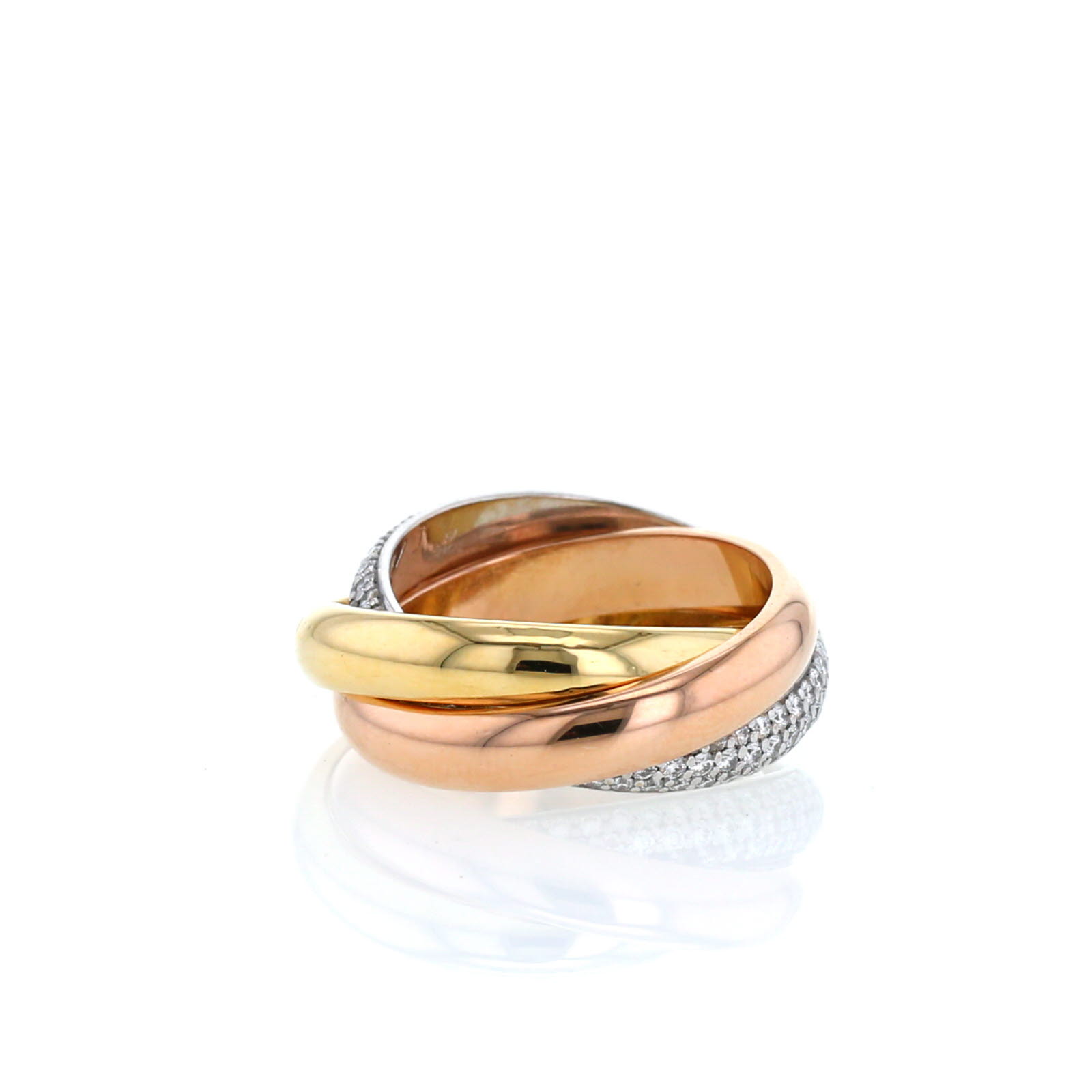 Anello Cartier Trinity in 3 ori e diamanti
