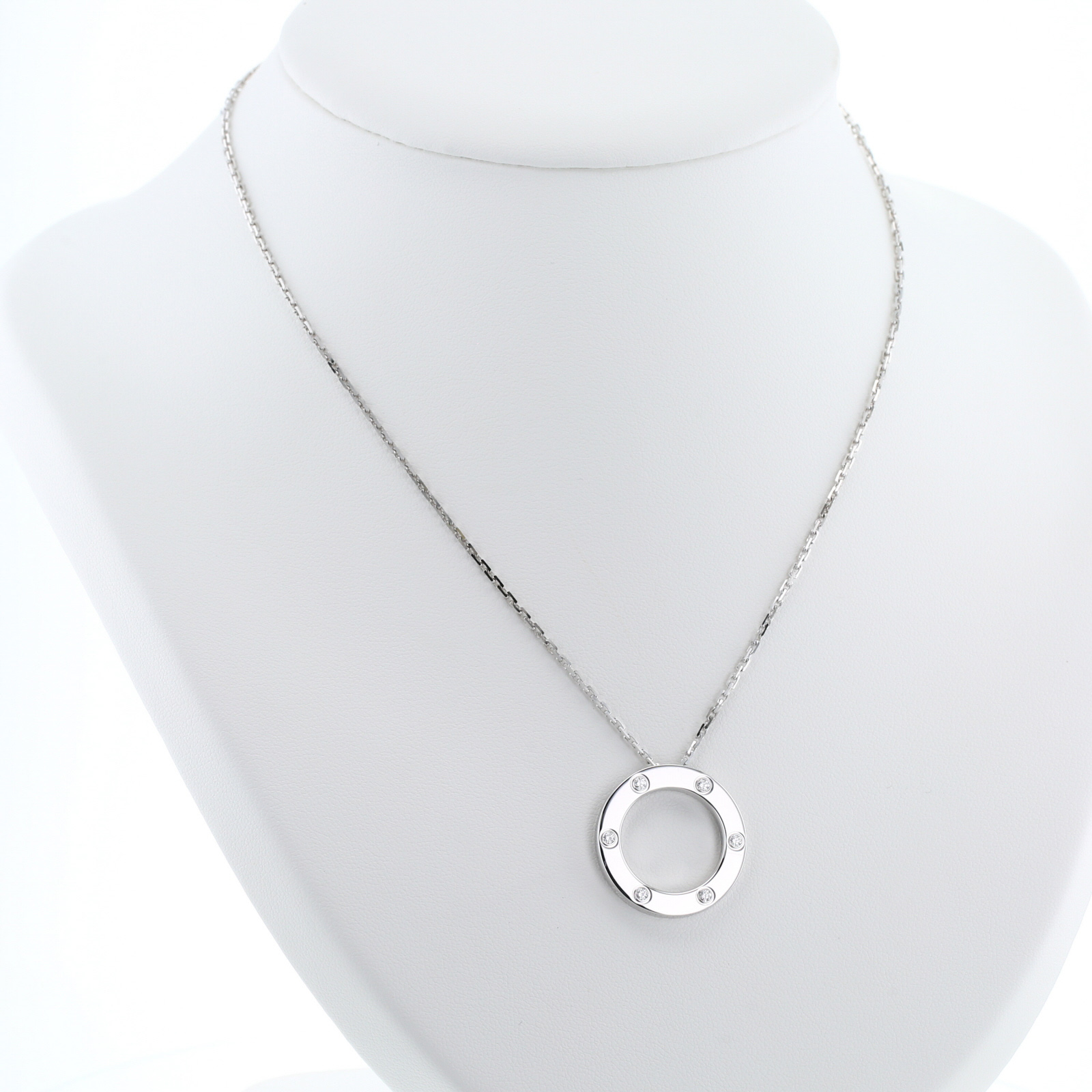 Collar Cartier Love 6 diamants de oro blanco y diamantes