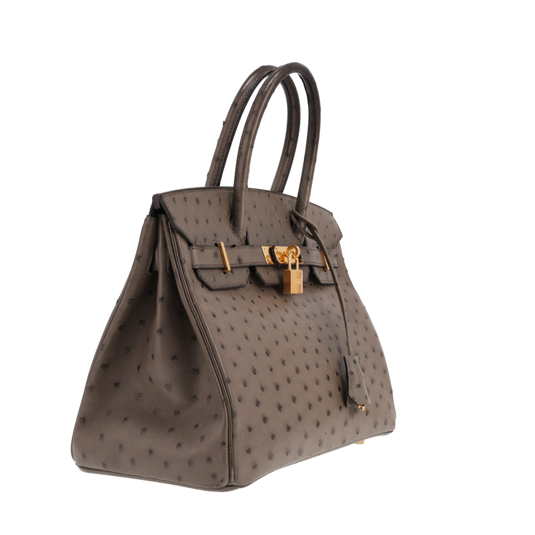 Hermès Birkin handbag, 30 cm, in Graphite-grey ostrich leather
