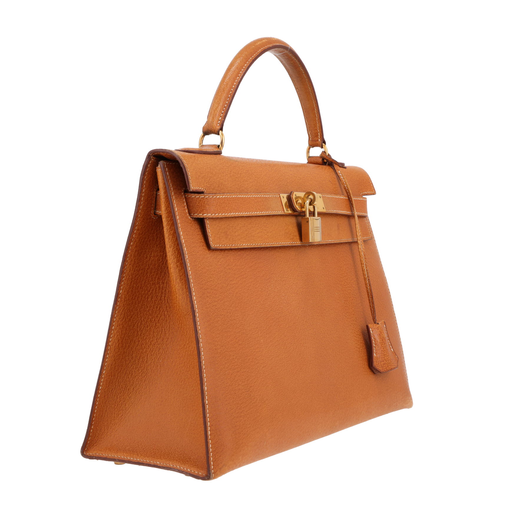 Hermès  Kelly 32 cm handbag  in gold Pecari leather