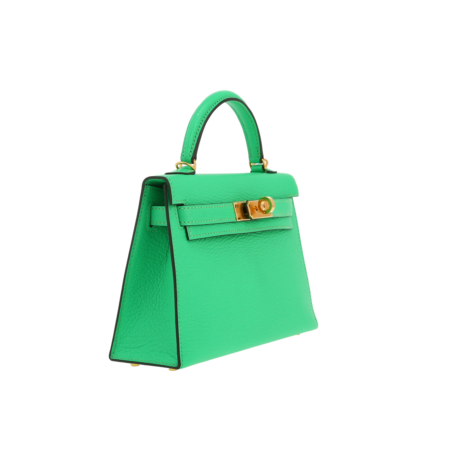 Hermès  Kelly 20 cm handbag  in green Comics Mysore leather