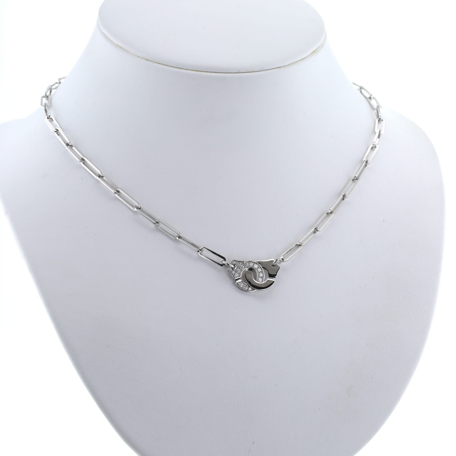 Dinh Van Menottes necklace in white gold and diamonds