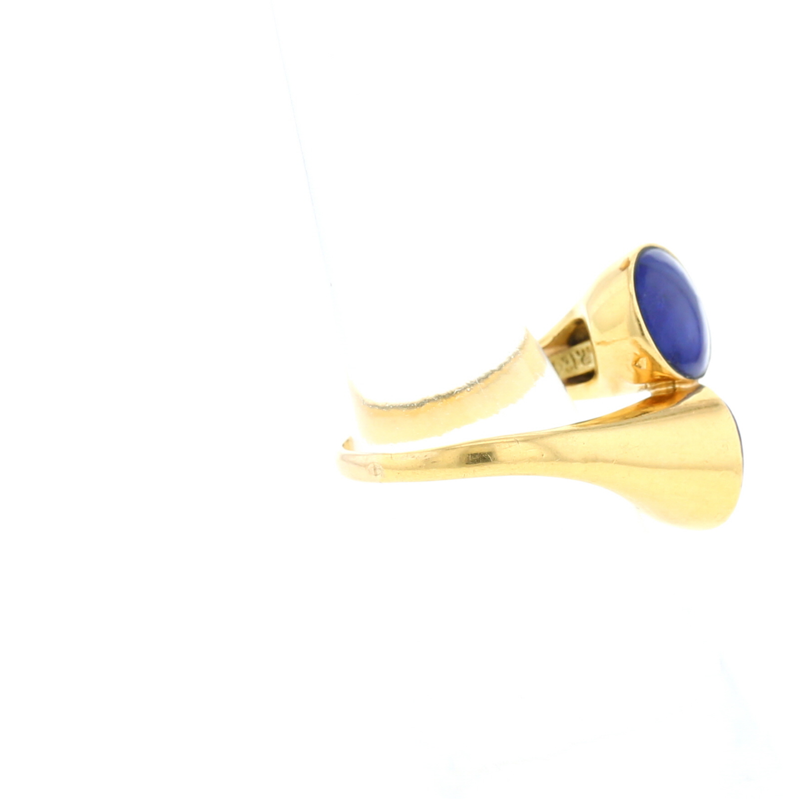 Vintage  ring in yellow gold and lapis-lazuli