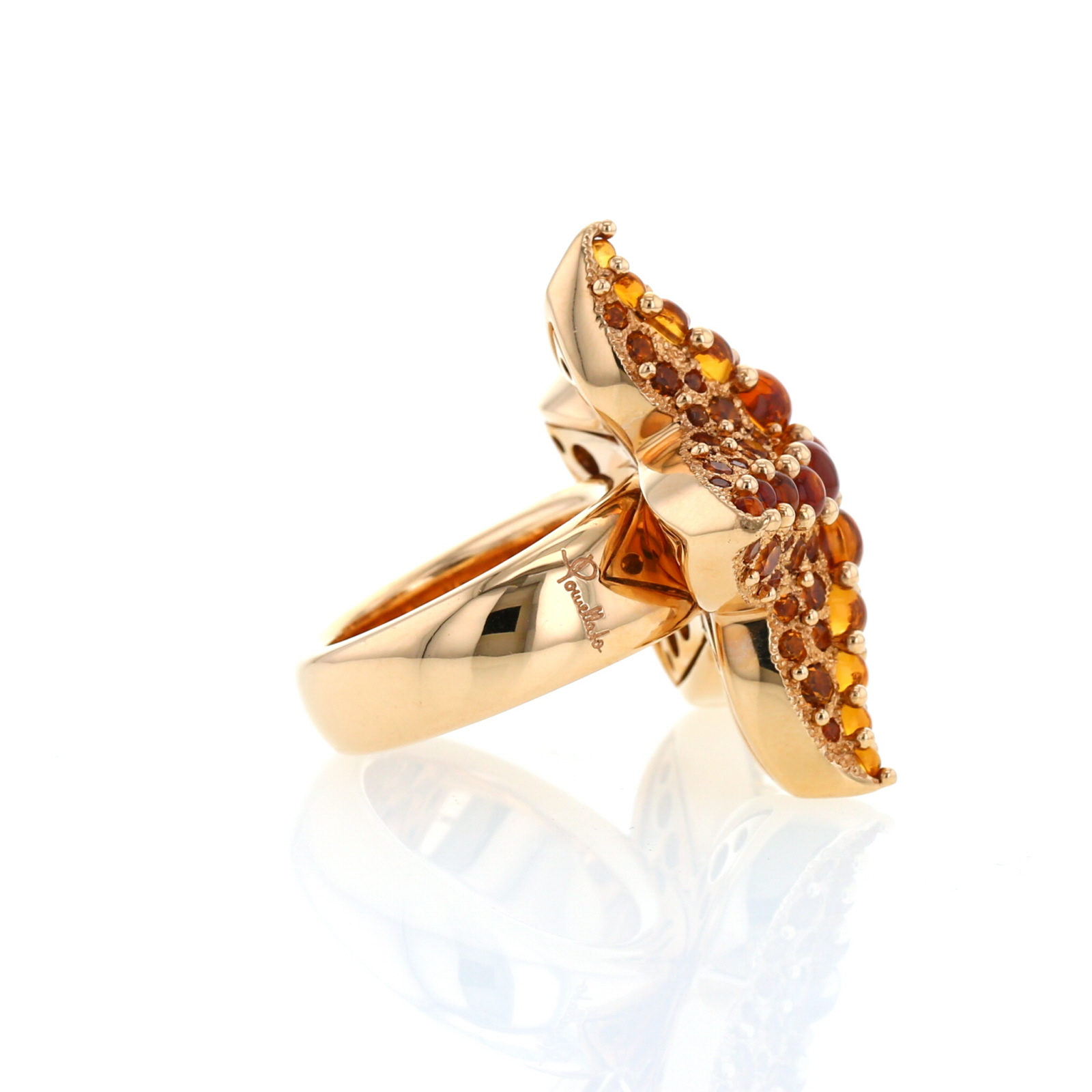 Anello Pomellato Sirène in oro rosa e quarzo citrino