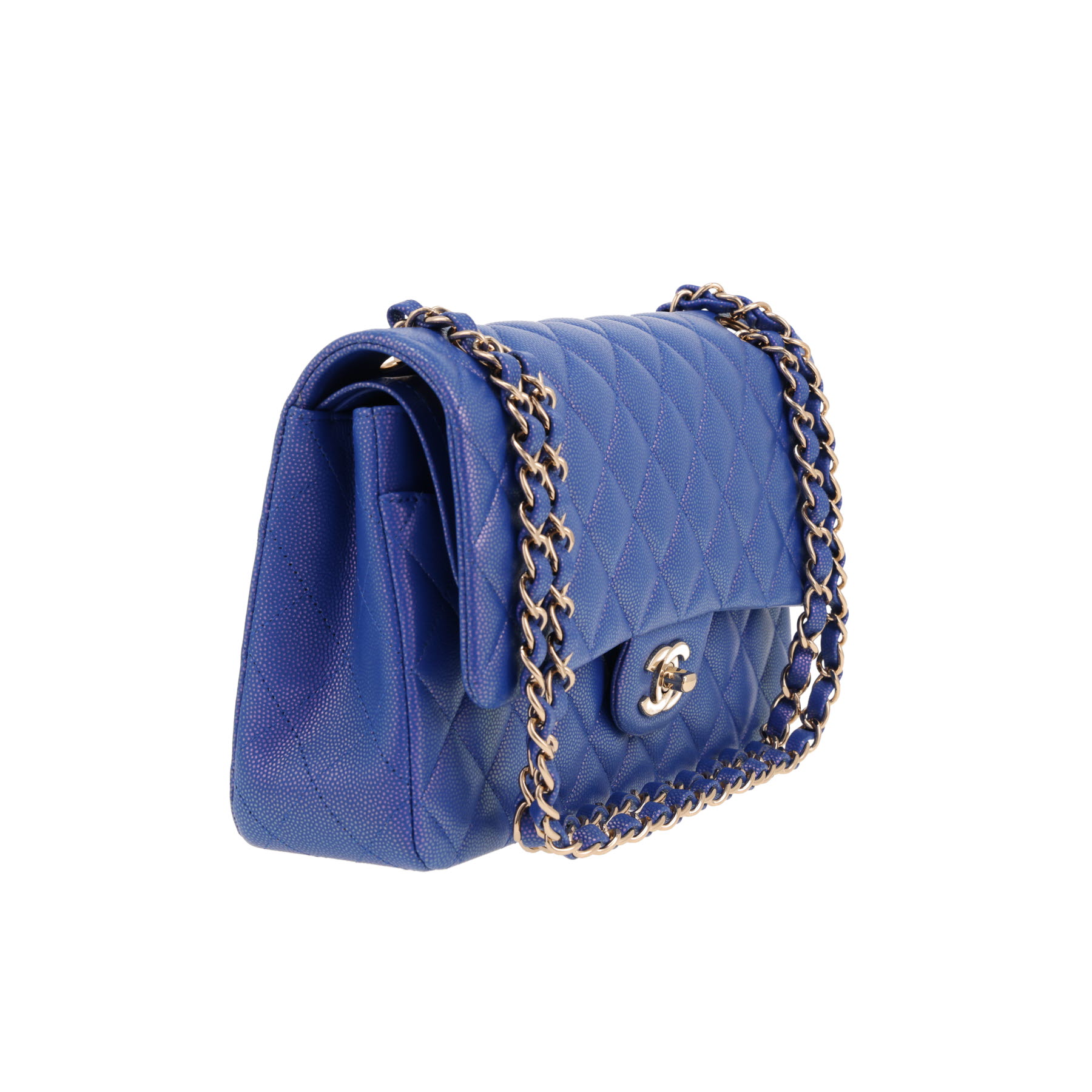 Borsa Chanel  Timeless Classic in pelle martellata e trapuntata blu