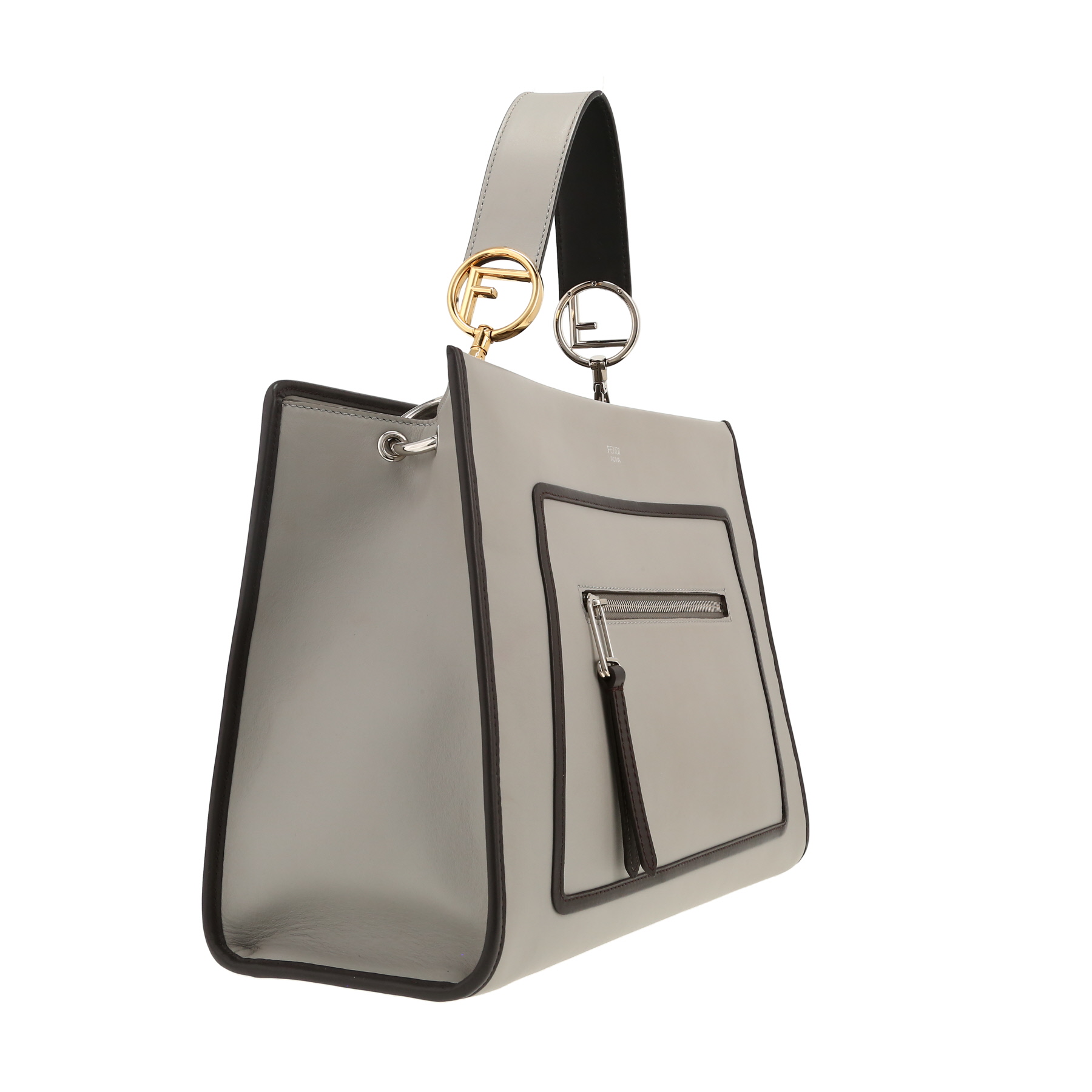 Fendi  Runaway handbag  in grey and black leather