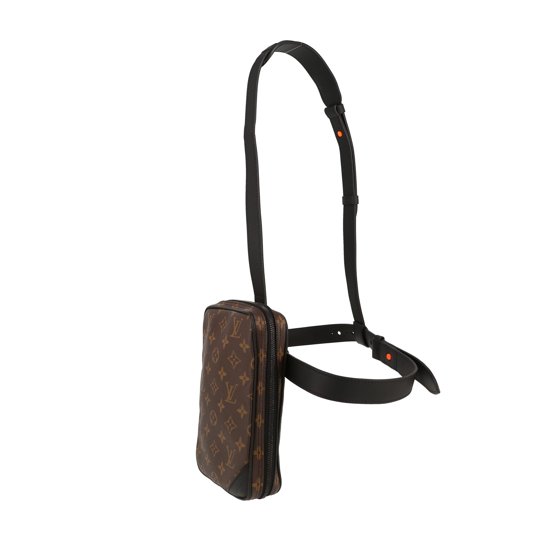 Sac bandoulière Louis Vuitton  Utility Side bag en toile monogram et cuir noir