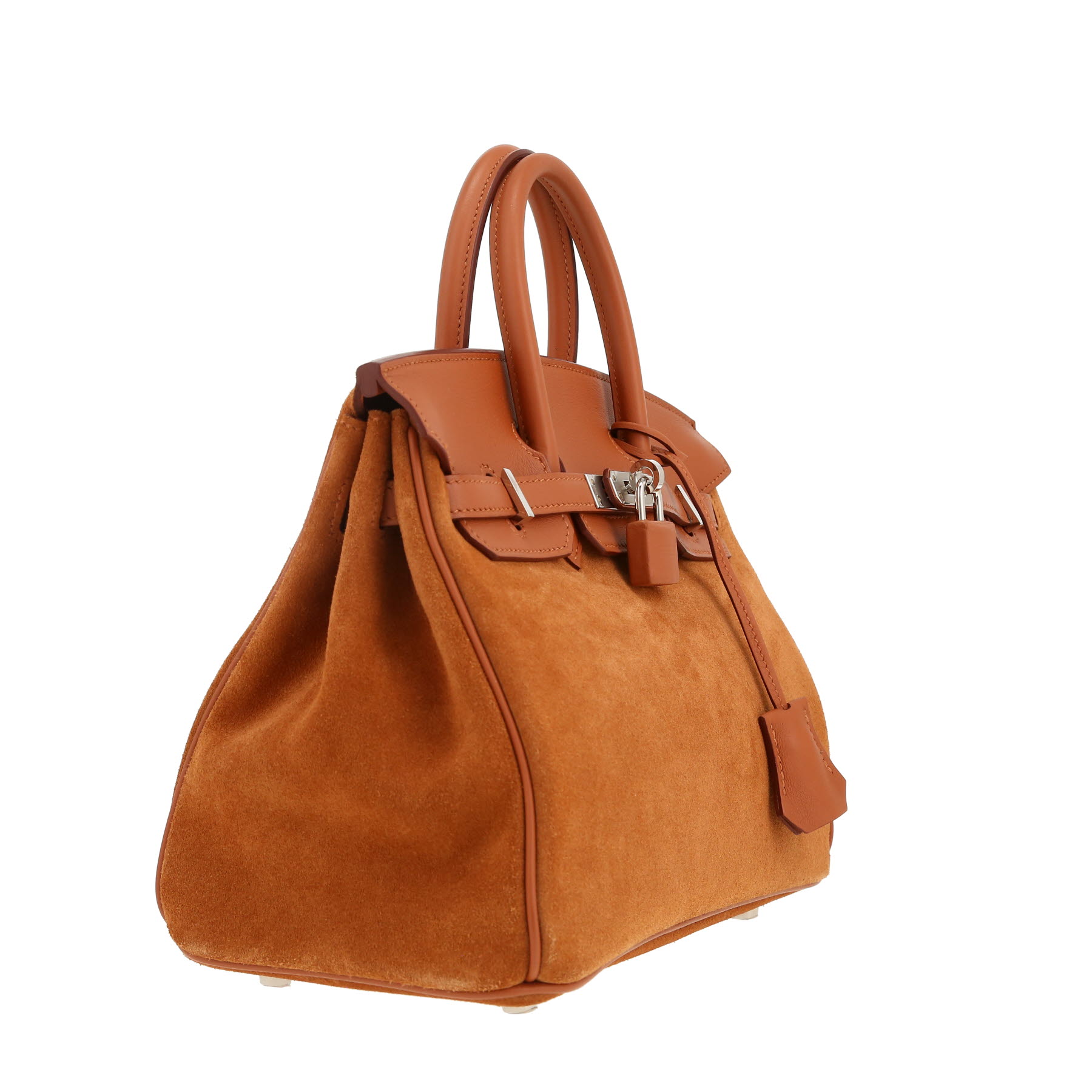 Hermès Birkin 25 Grizzly handbag  in gold doblis calfskin  and gold Swift leather