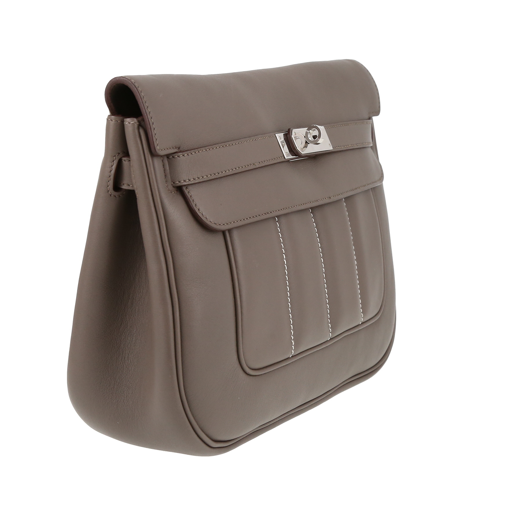 Sac bandoulière Hermès  Berline en cuir Swift gris