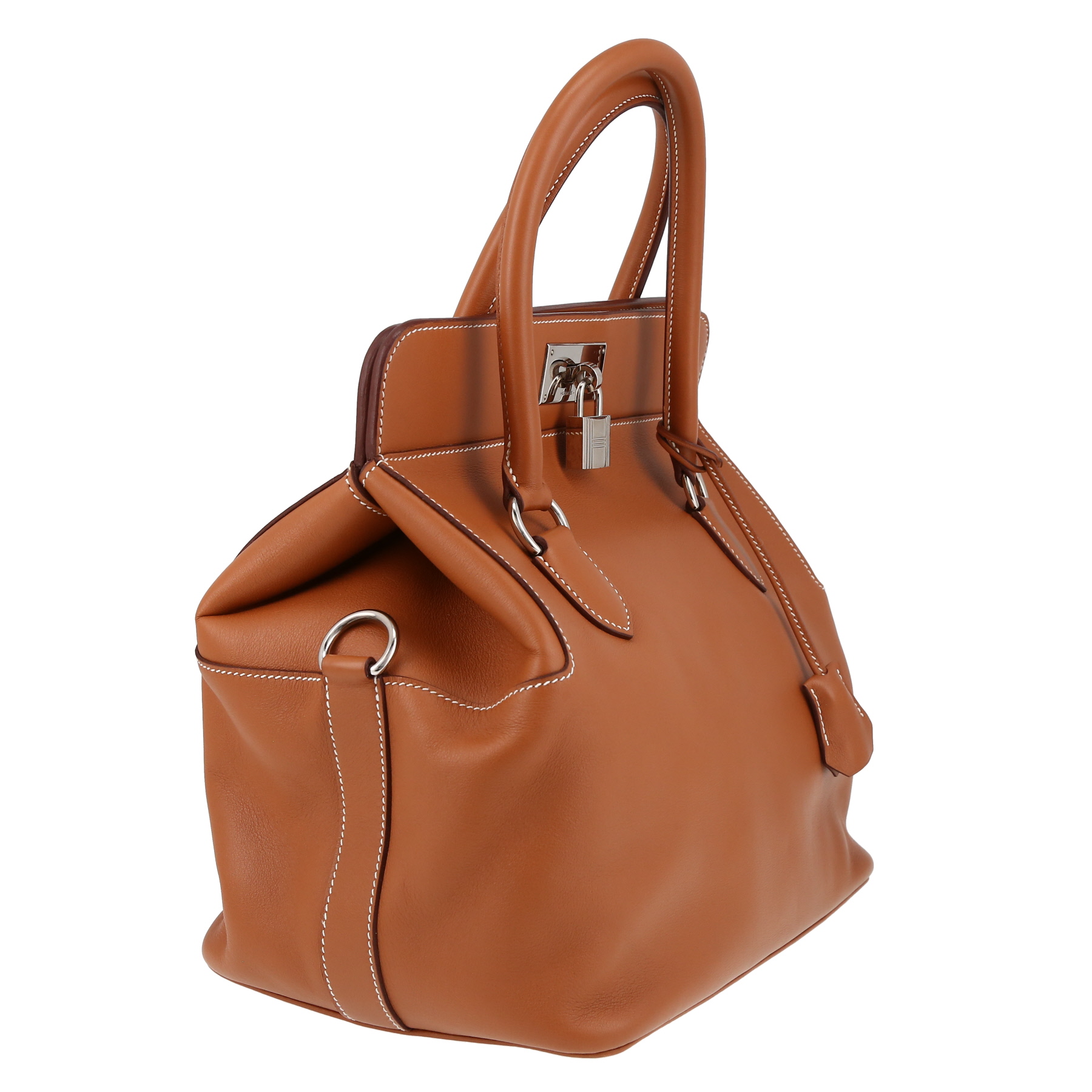Sac à main Hermès  Tool Box en cuir Swift gold