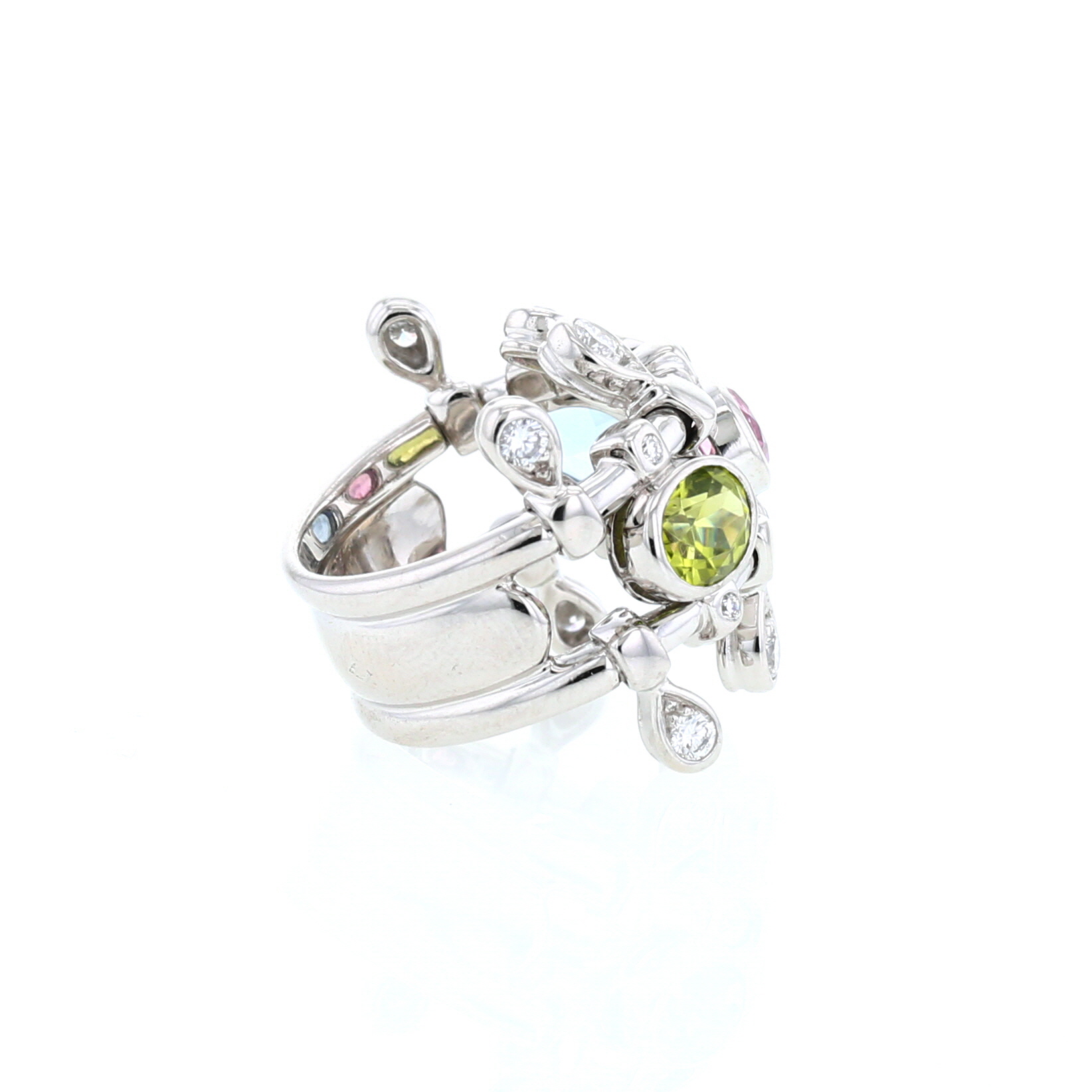 Anello Dior Deux Epices in oro bianco, diamanti e pietre fini