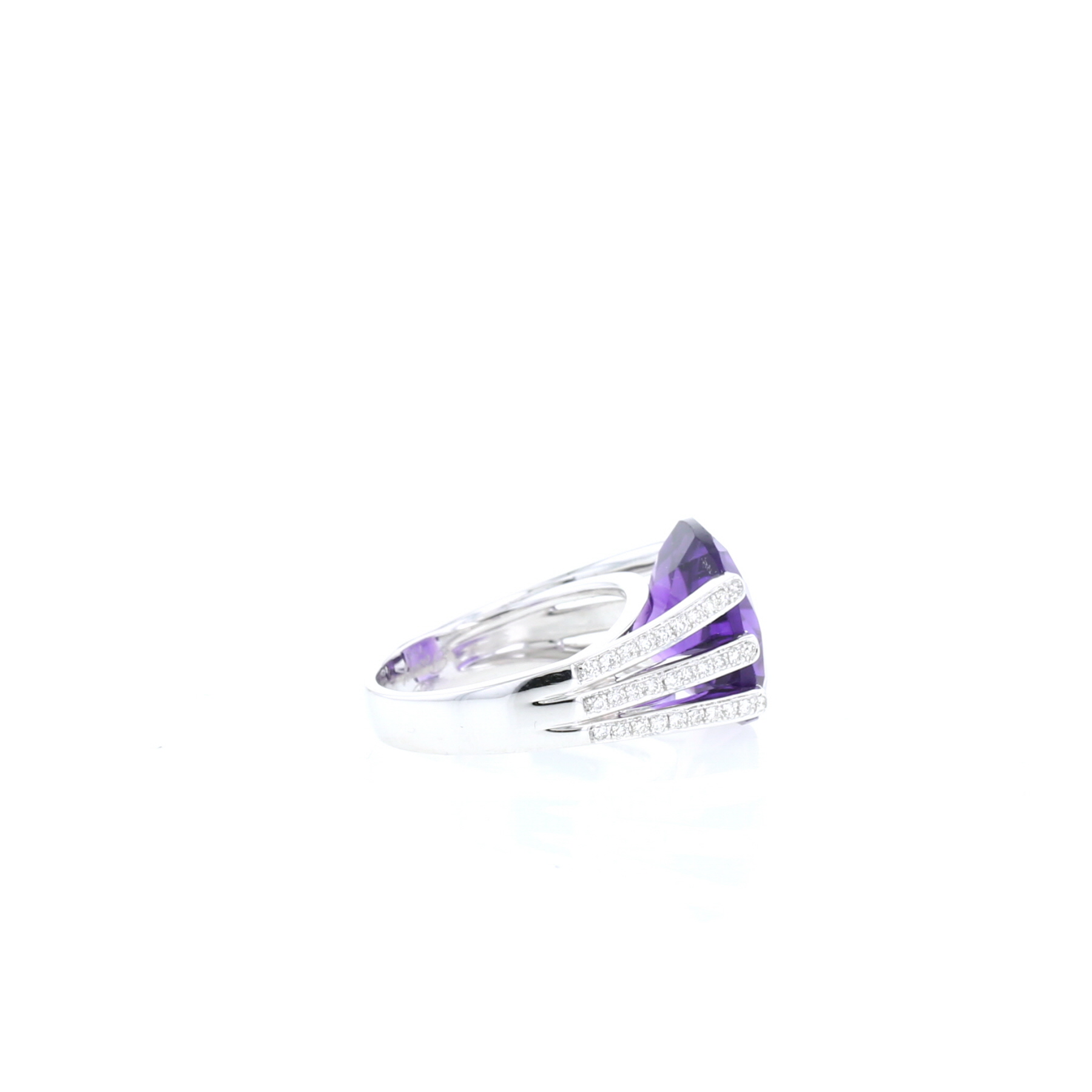 Anello Poiray Fil in oro bianco, ametista e diamanti