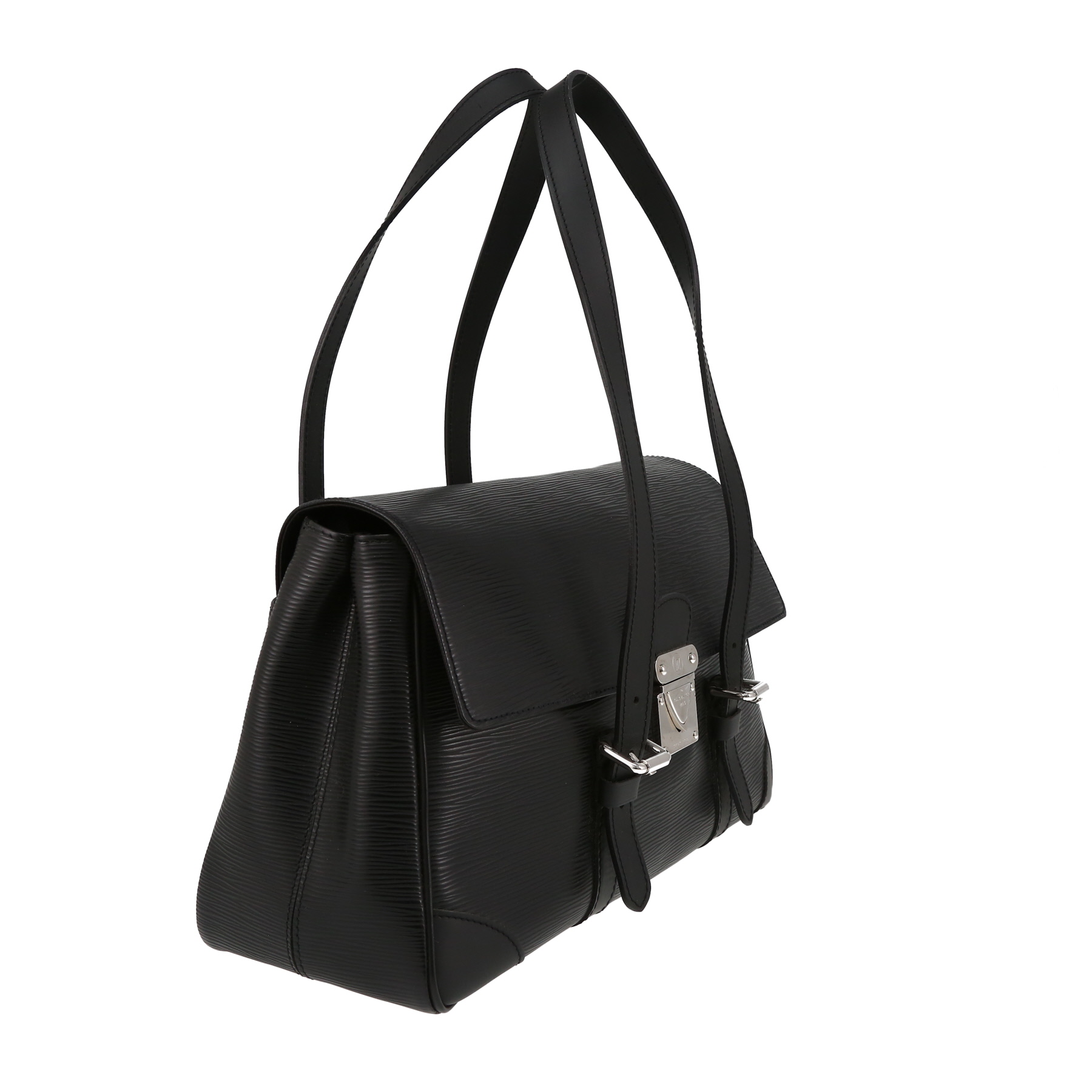 Louis Vuitton  Ségur bag worn on the shoulder or carried in the hand  in black epi leather