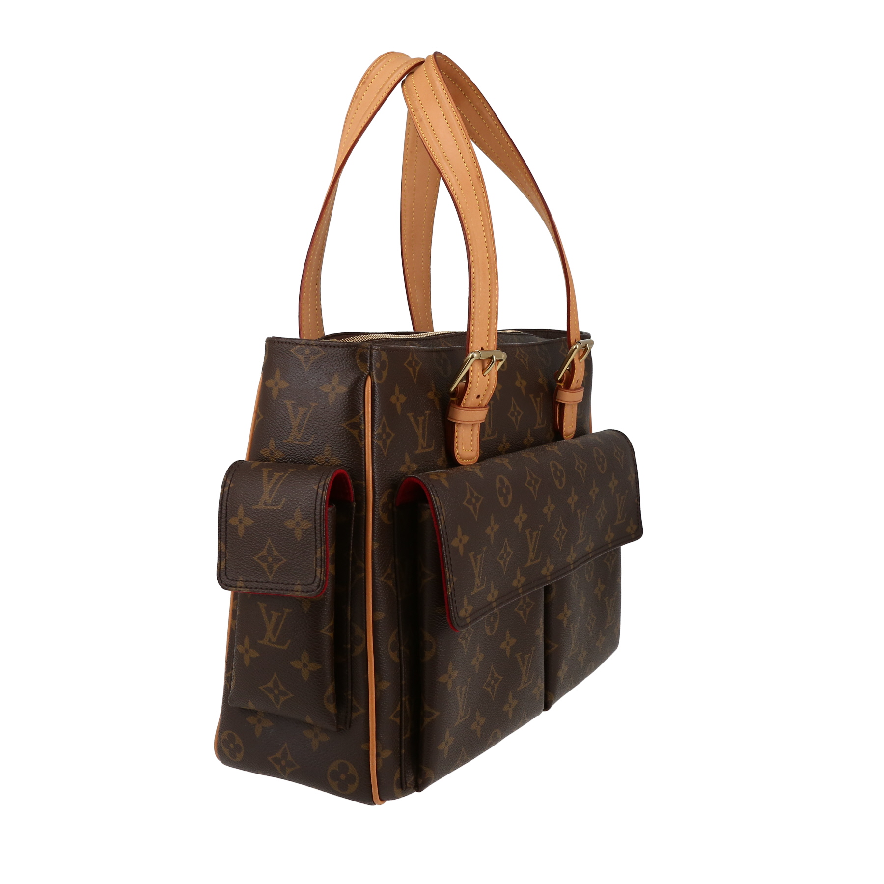 Louis Vuitton  Multipli Cité handbag  in brown monogram canvas  and natural leather