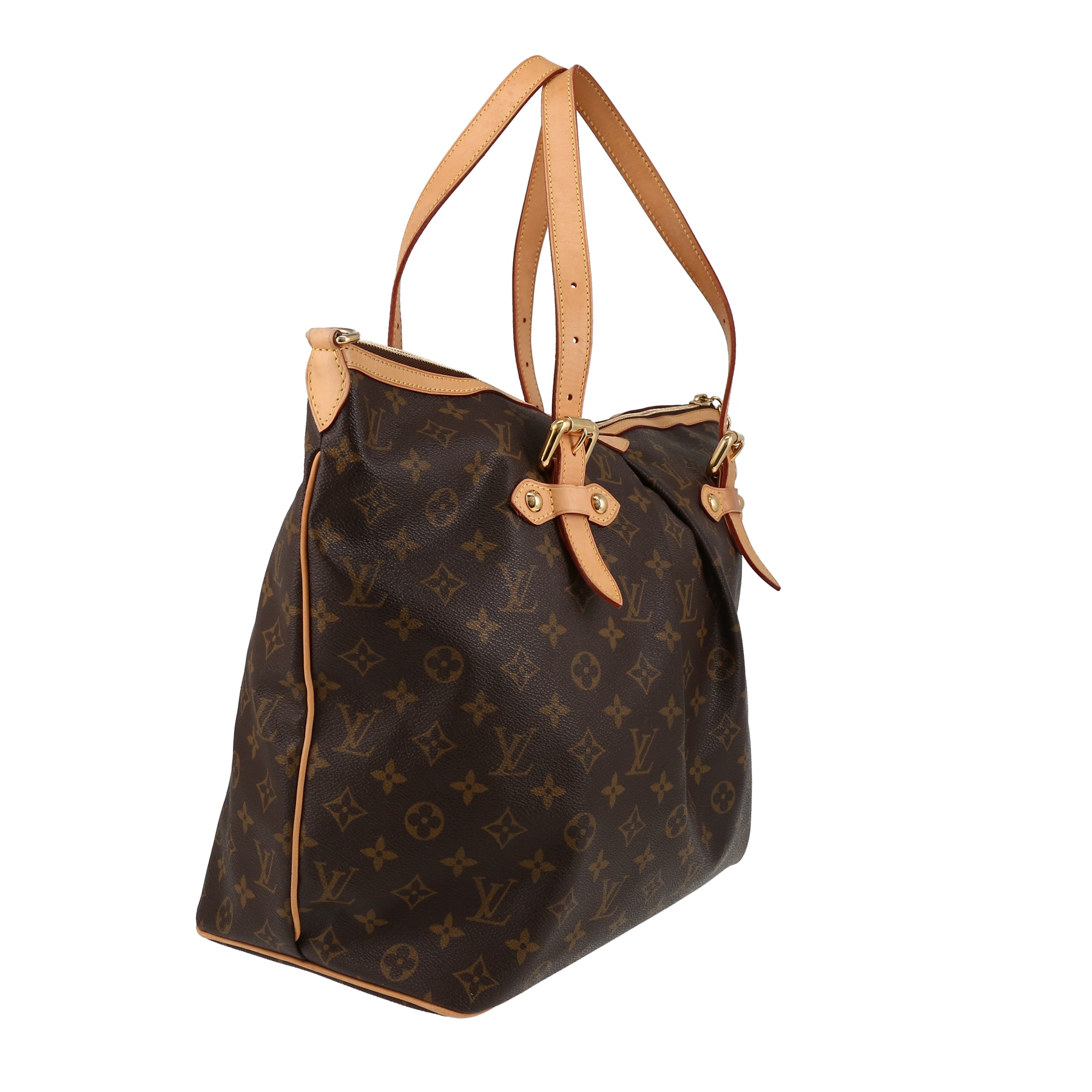 Bolso Cabás Louis Vuitton  Palermo en lona Monogram marrón y cuero natural